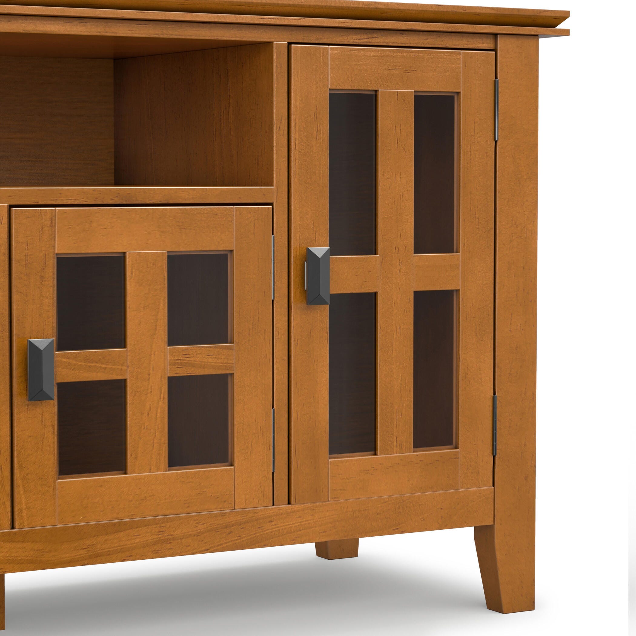 Artisan Solid Wood 72" Contemporary TV Stand, Light Brown, large