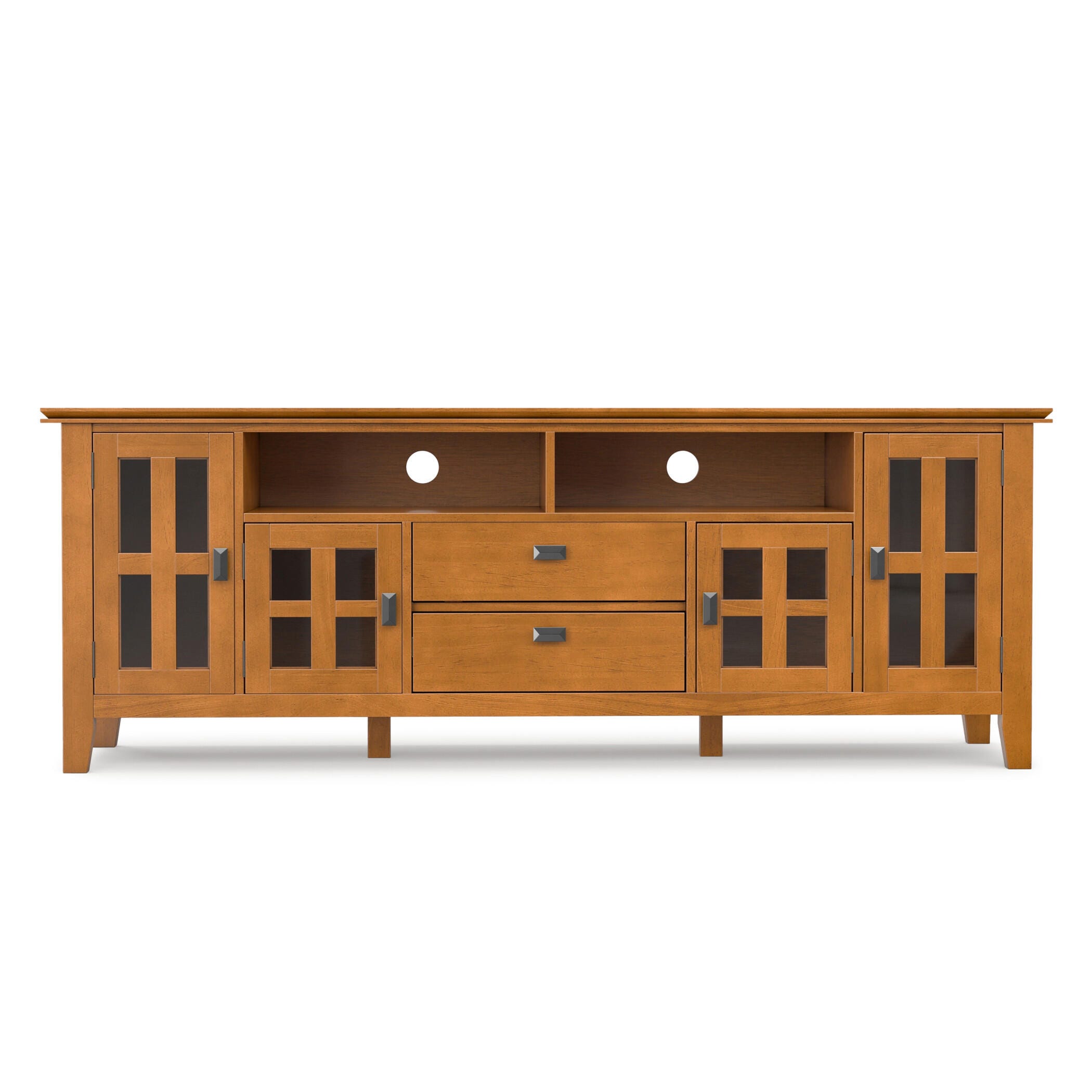 Artisan Solid Wood 72" Contemporary TV Stand, Light Brown, large