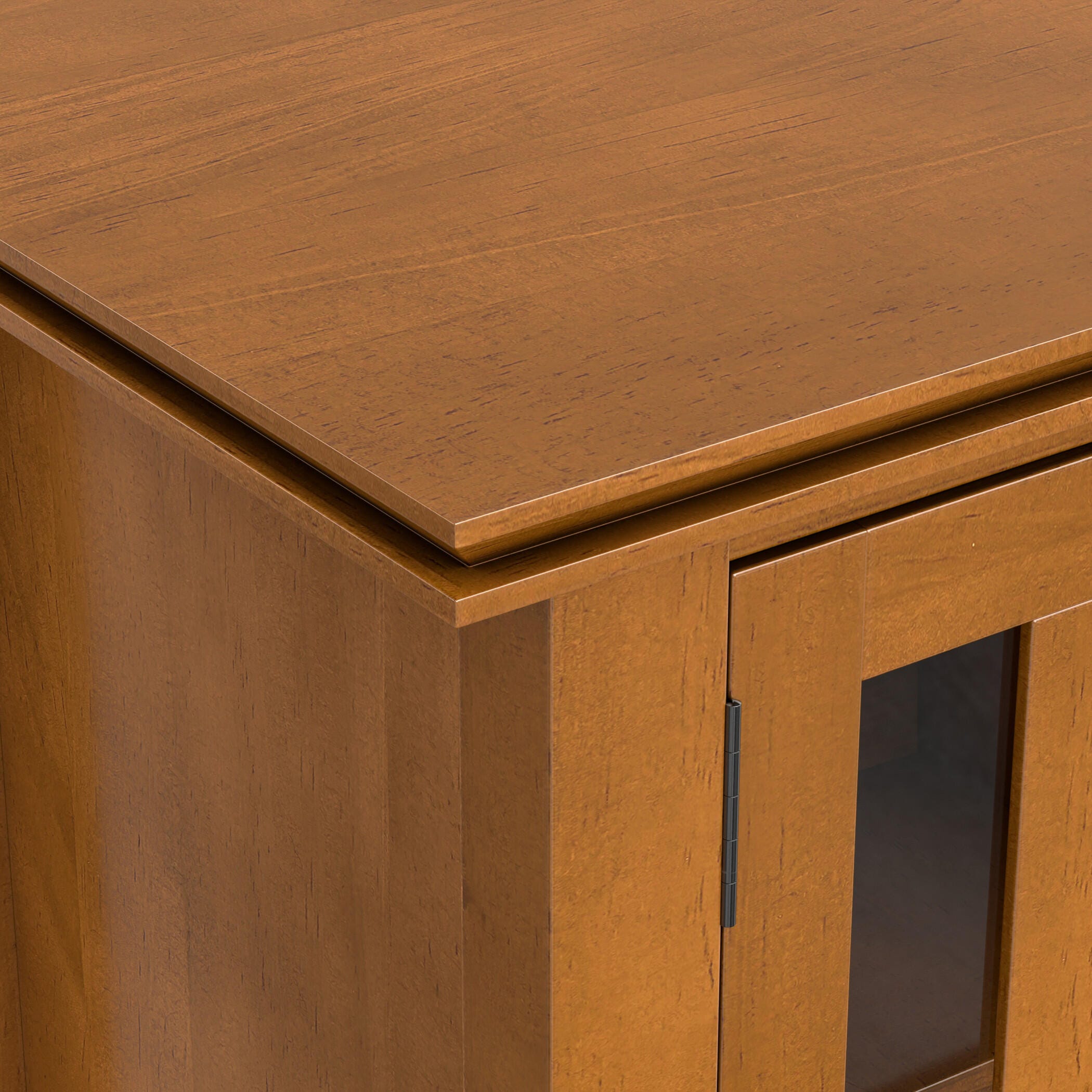 Artisan Solid Wood 72" Contemporary TV Stand, Light Brown, large