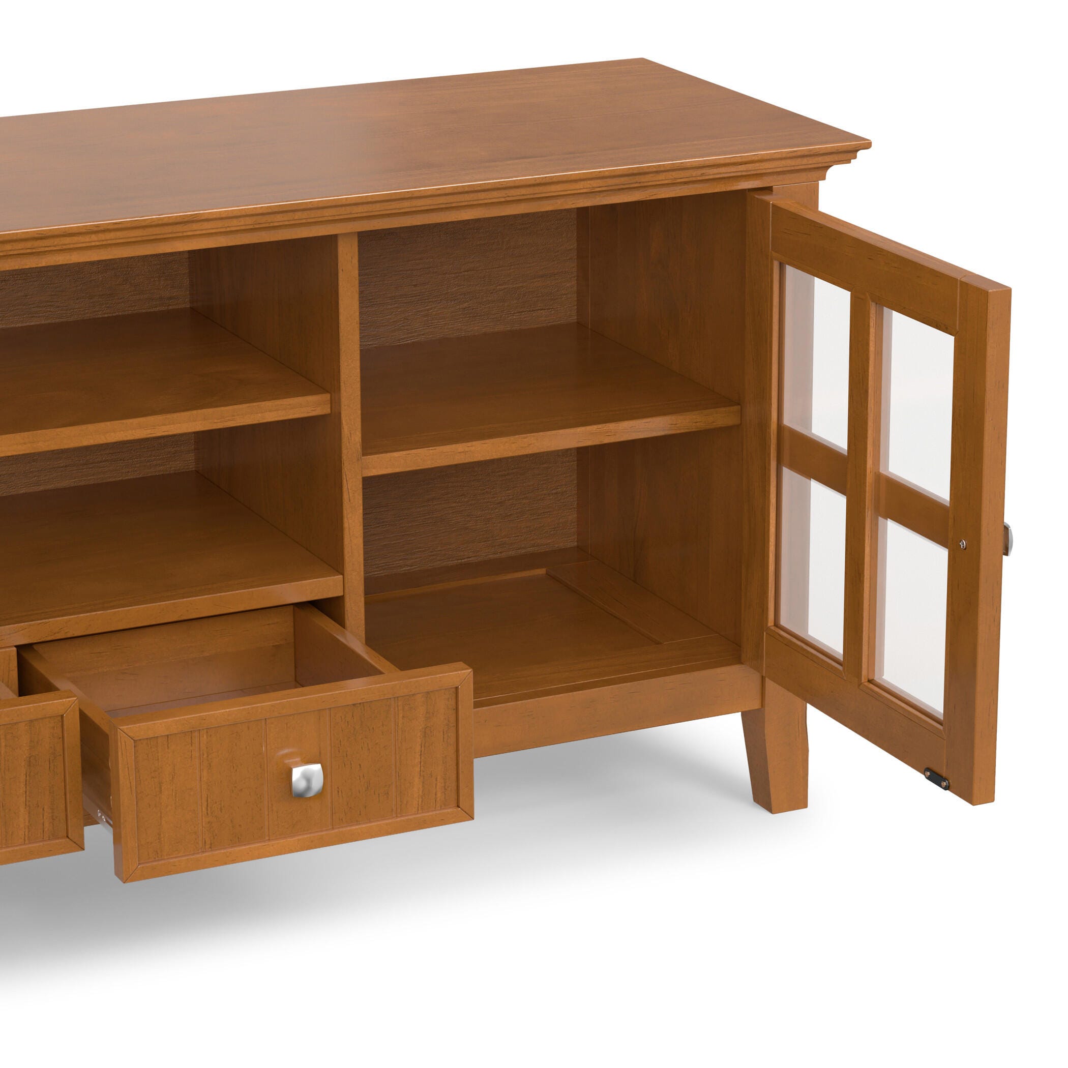 Acadian Solid Wood 60" Rustic TV Stand, Brown, large