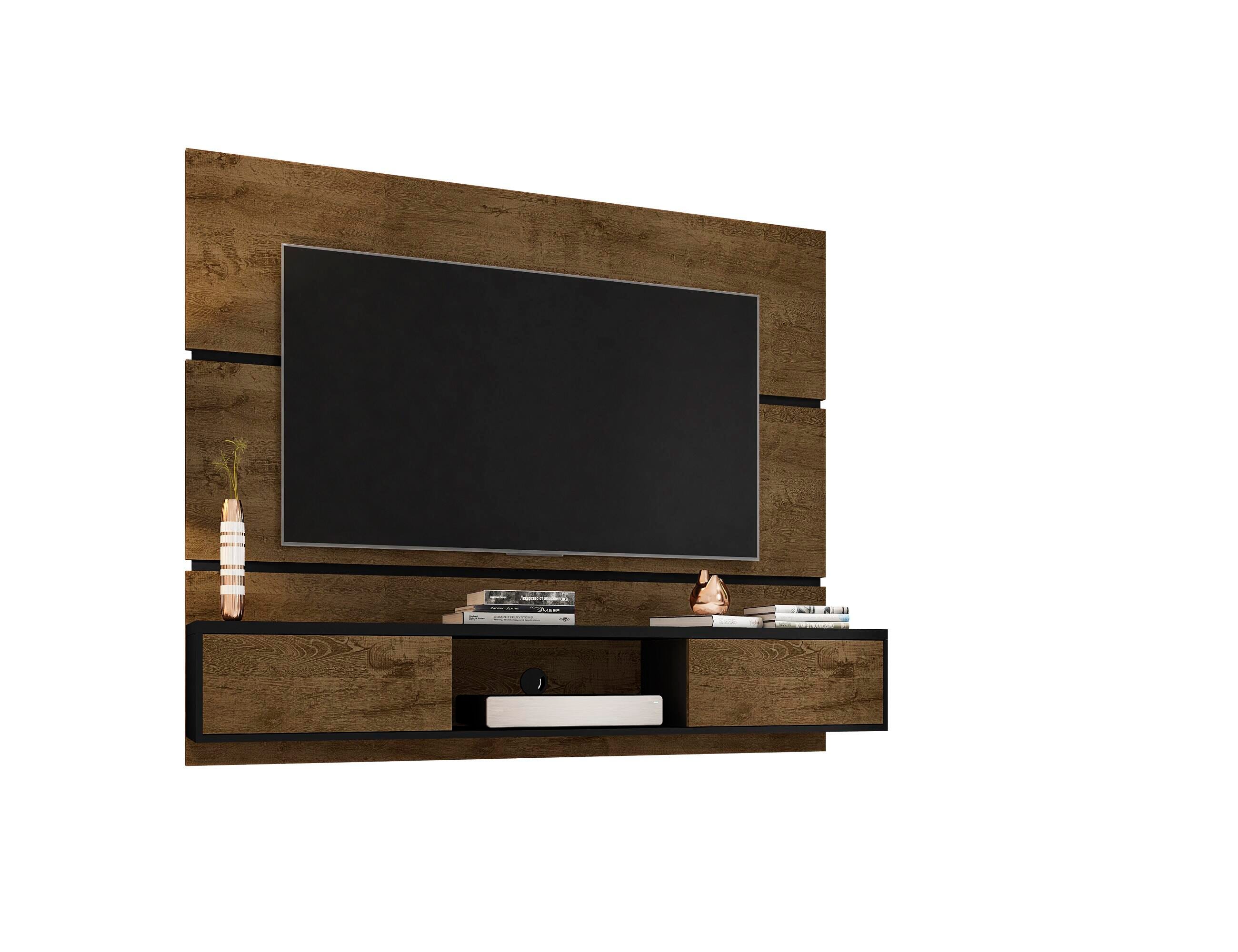 Manhattan Comfort Vernon Floating Entertainment Center, Brown/Black, large