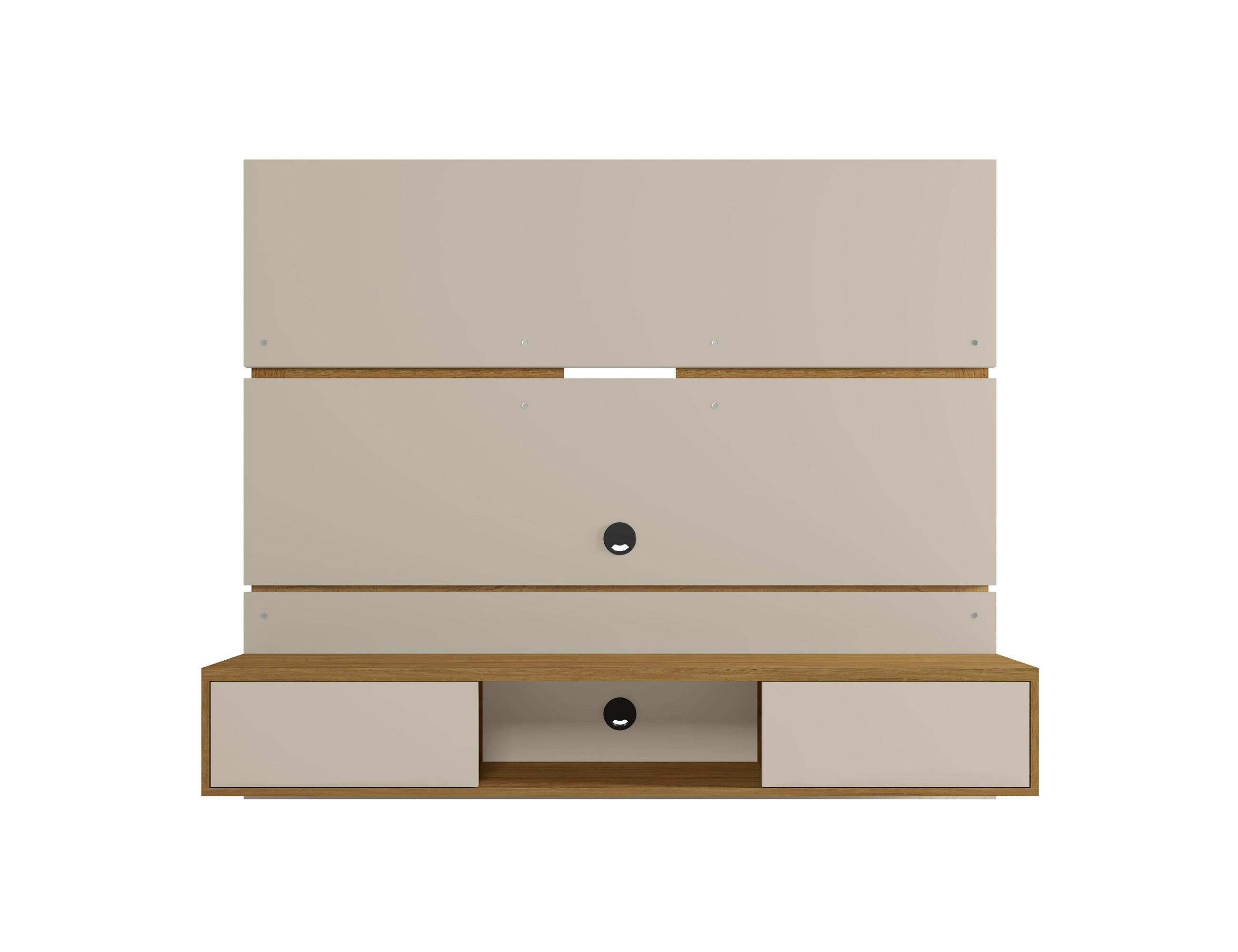 Manhattan Comfort Vernon Floating Entertainment Center, Off White/Brown, large