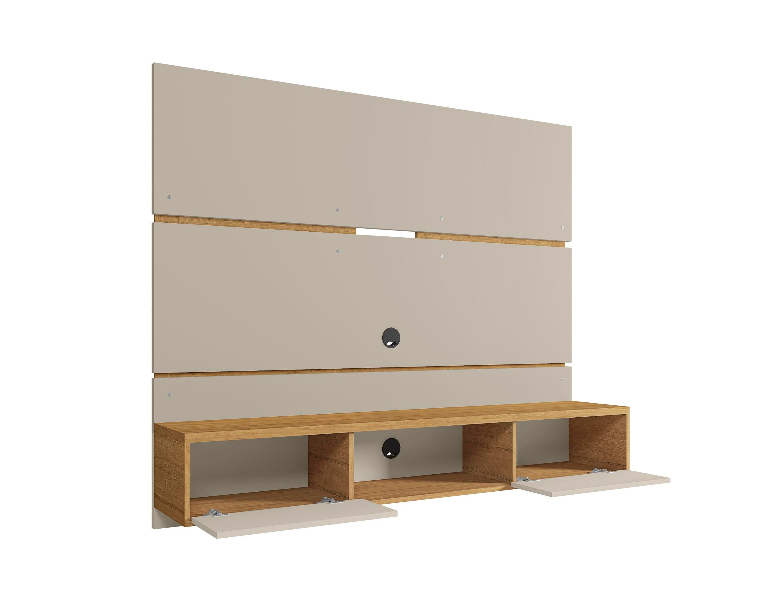 Manhattan Comfort Vernon Floating Entertainment Center, Off White/Brown, large