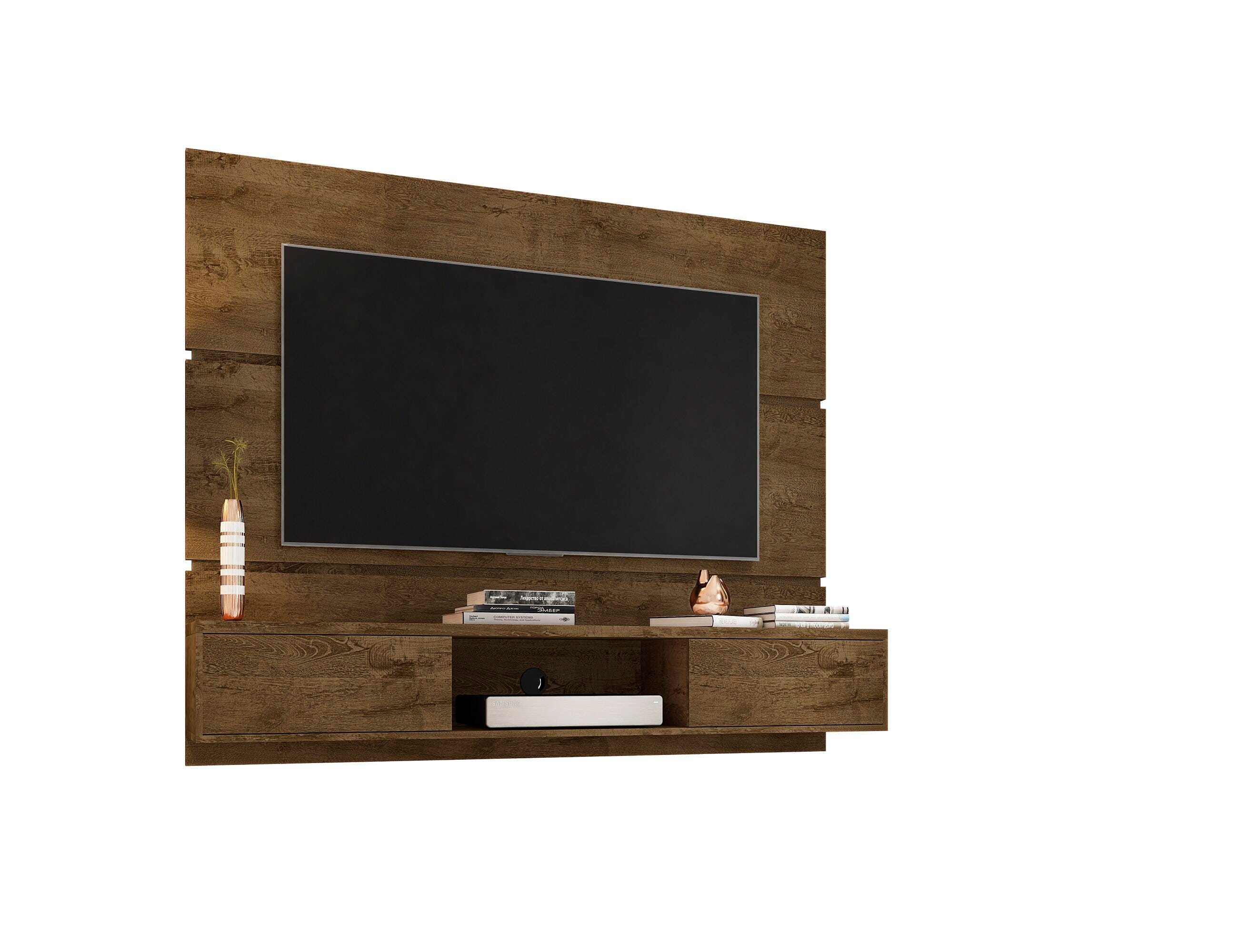 Manhattan Comfort Vernon Floating Entertainment Center, Brown, large