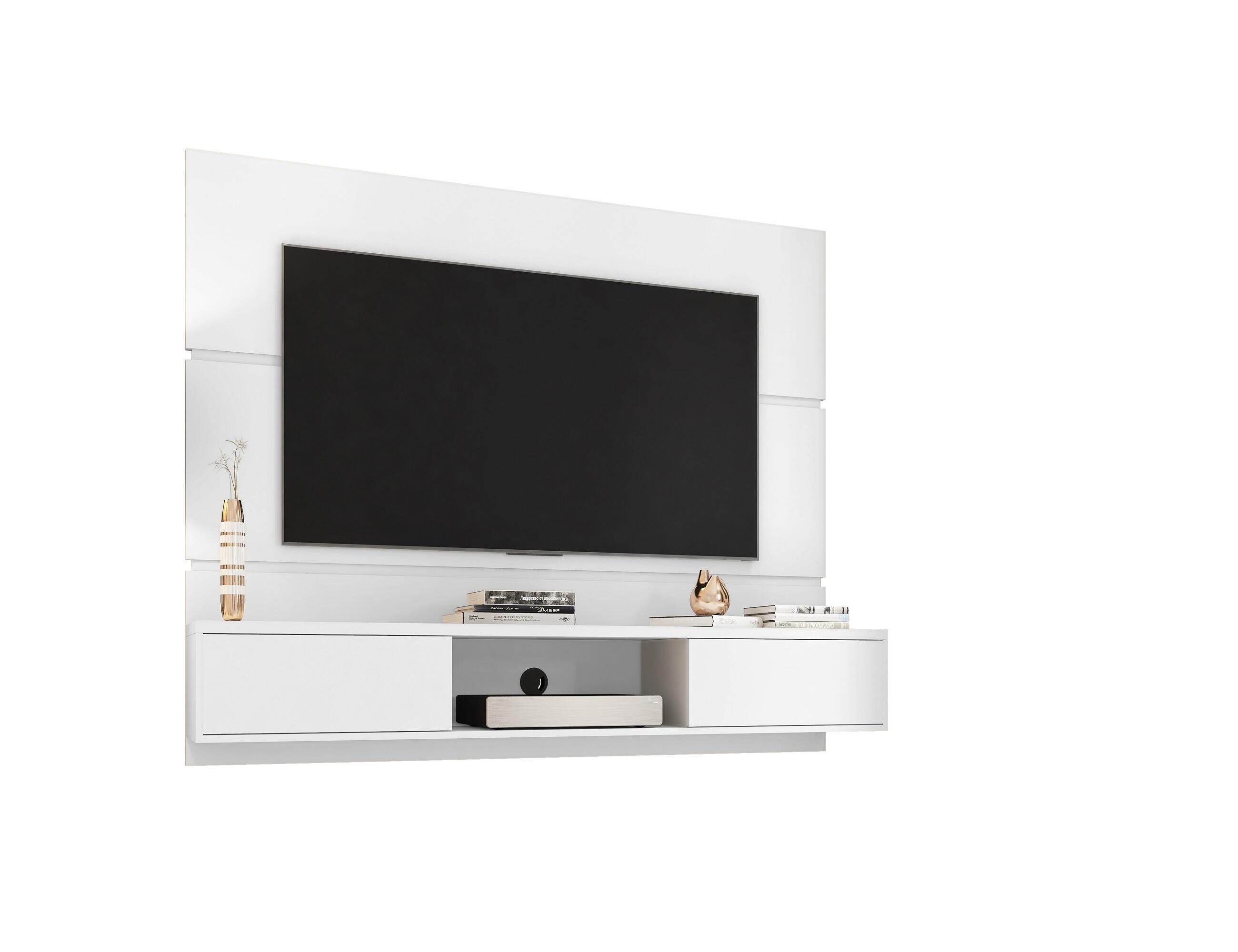 Manhattan Comfort Vernon Floating Entertainment Center, White, large