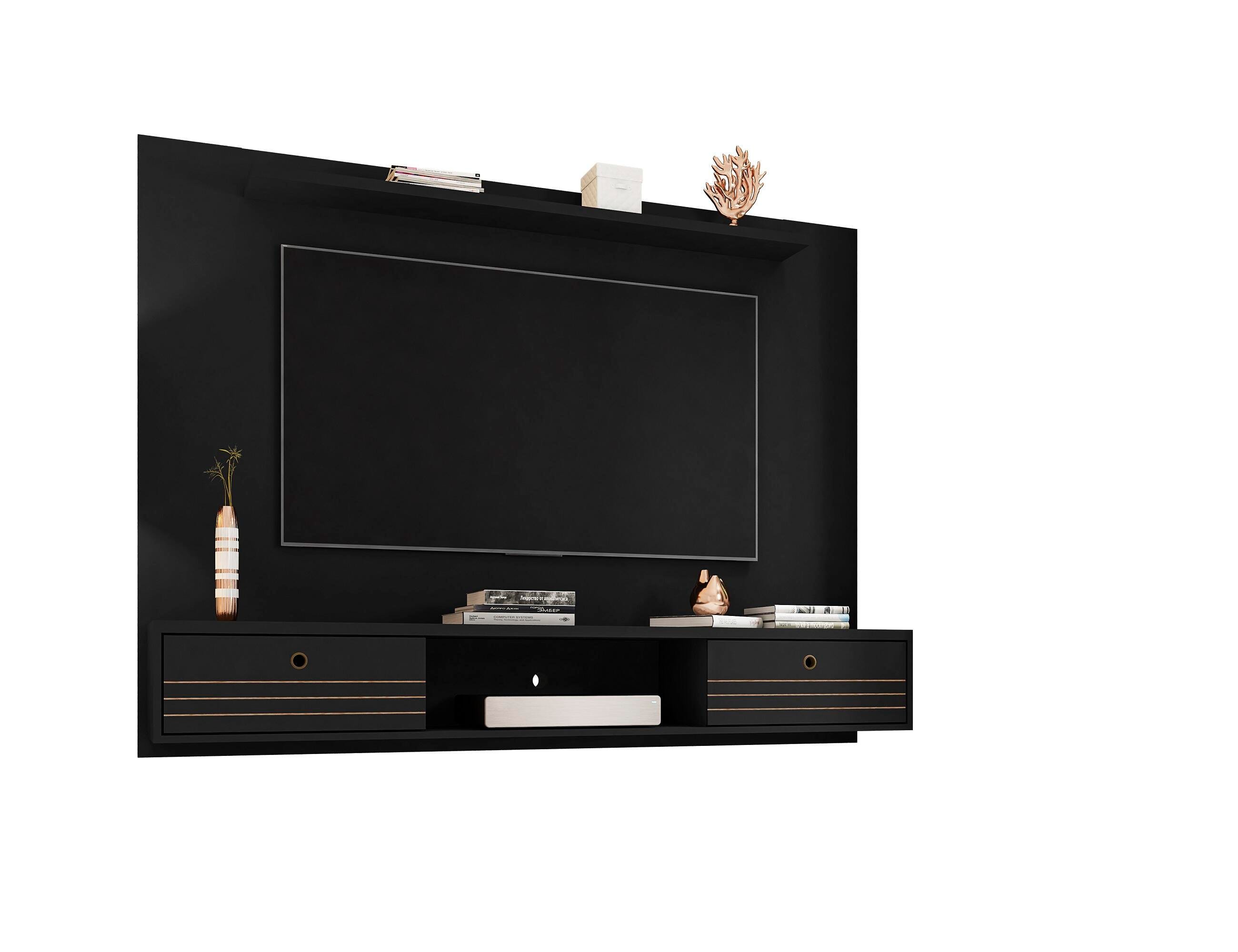Manhattan Comfort Liberty Floating Entertainment Center, Black, large