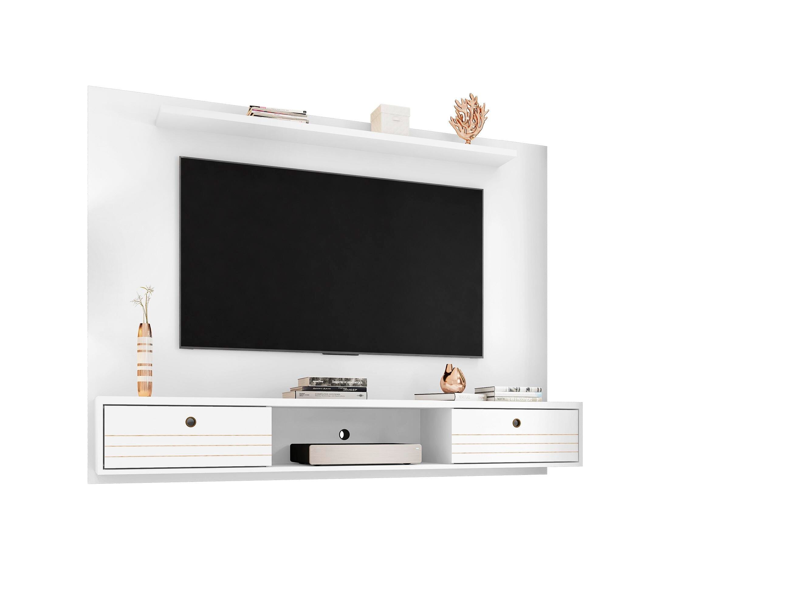 Manhattan Comfort Liberty Floating Entertainment Center, White, large