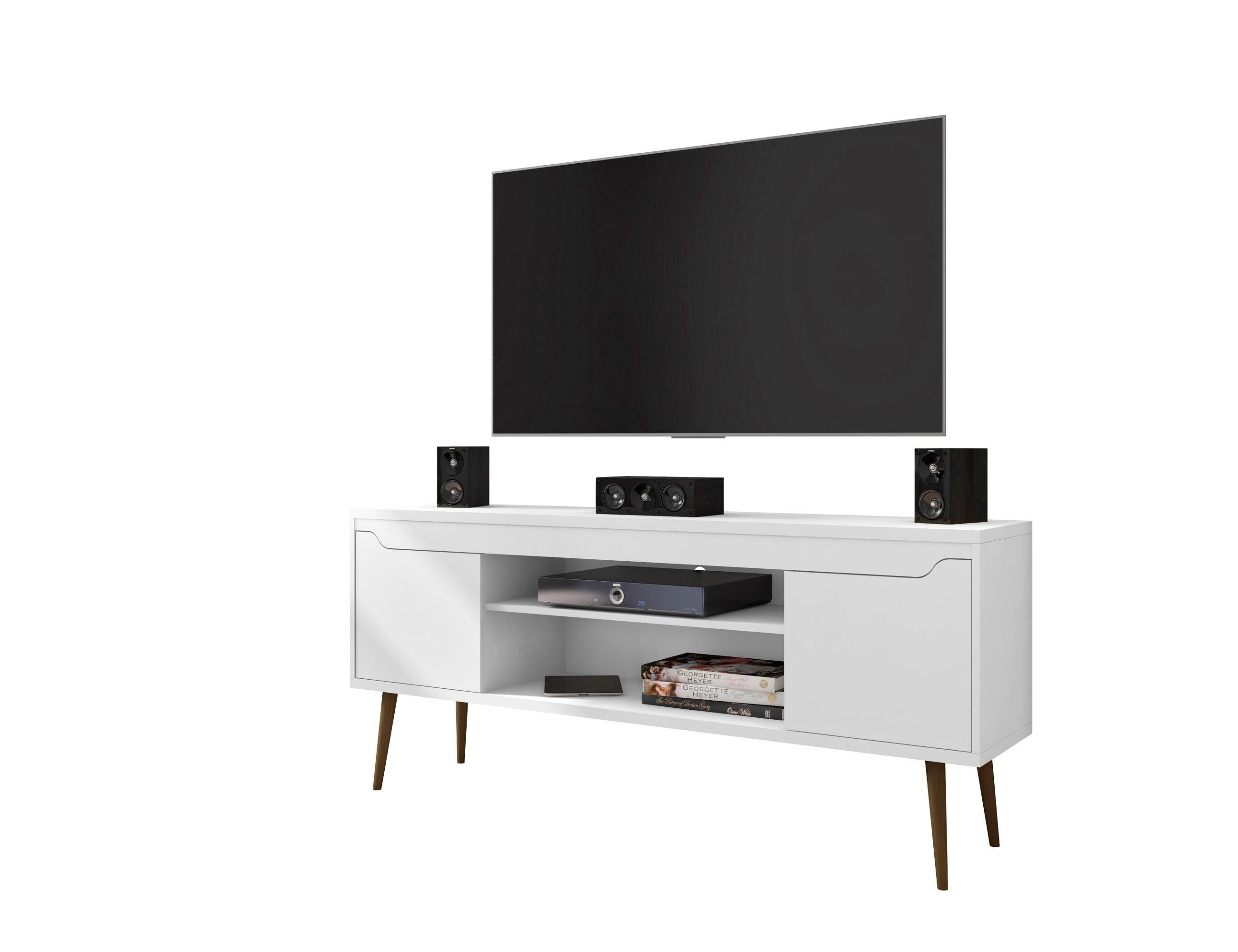 Manhattan Comfort Bradley 62.99 TV Stand in White, White, large