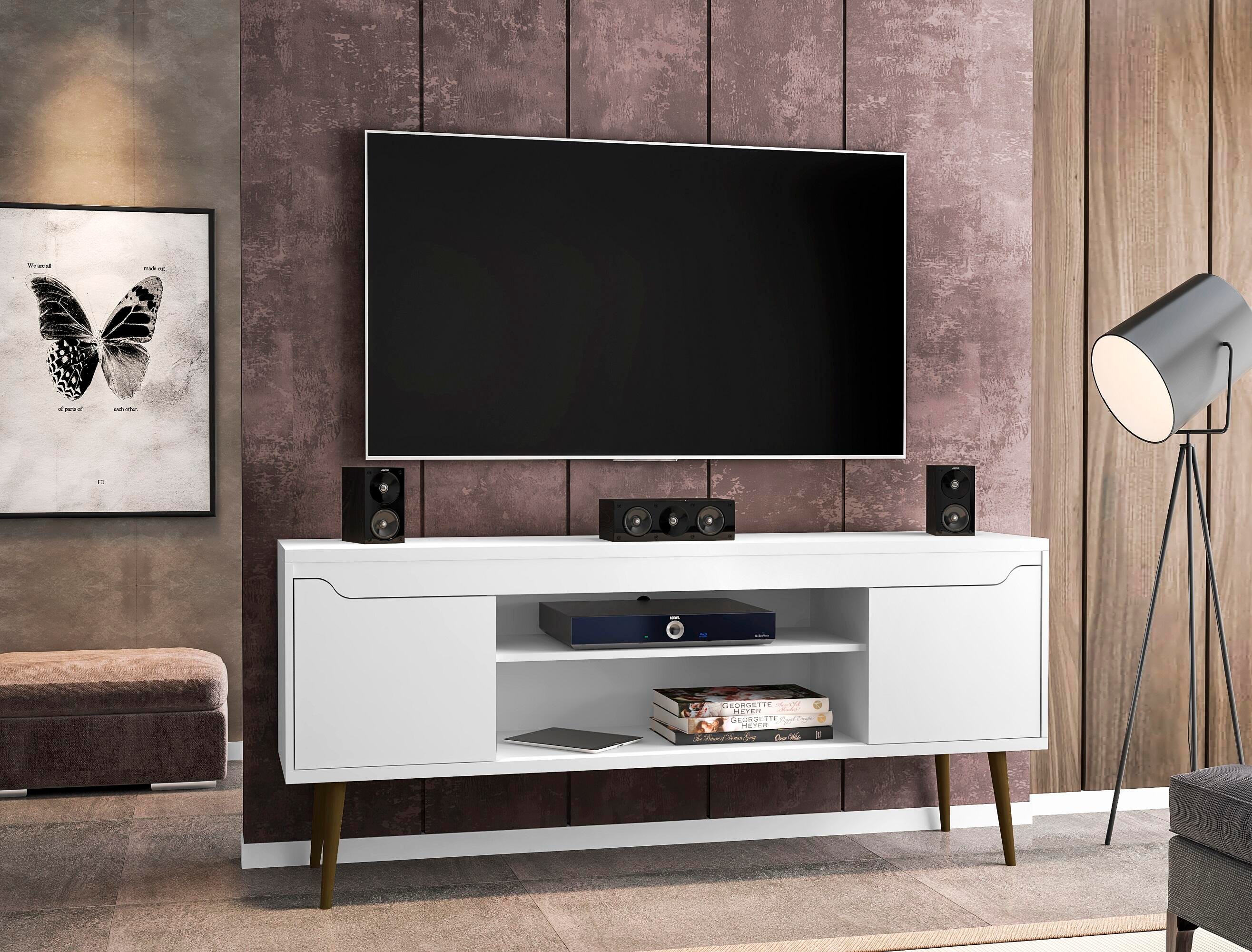 Manhattan Comfort Bradley 62.99 TV Stand in White, White, large