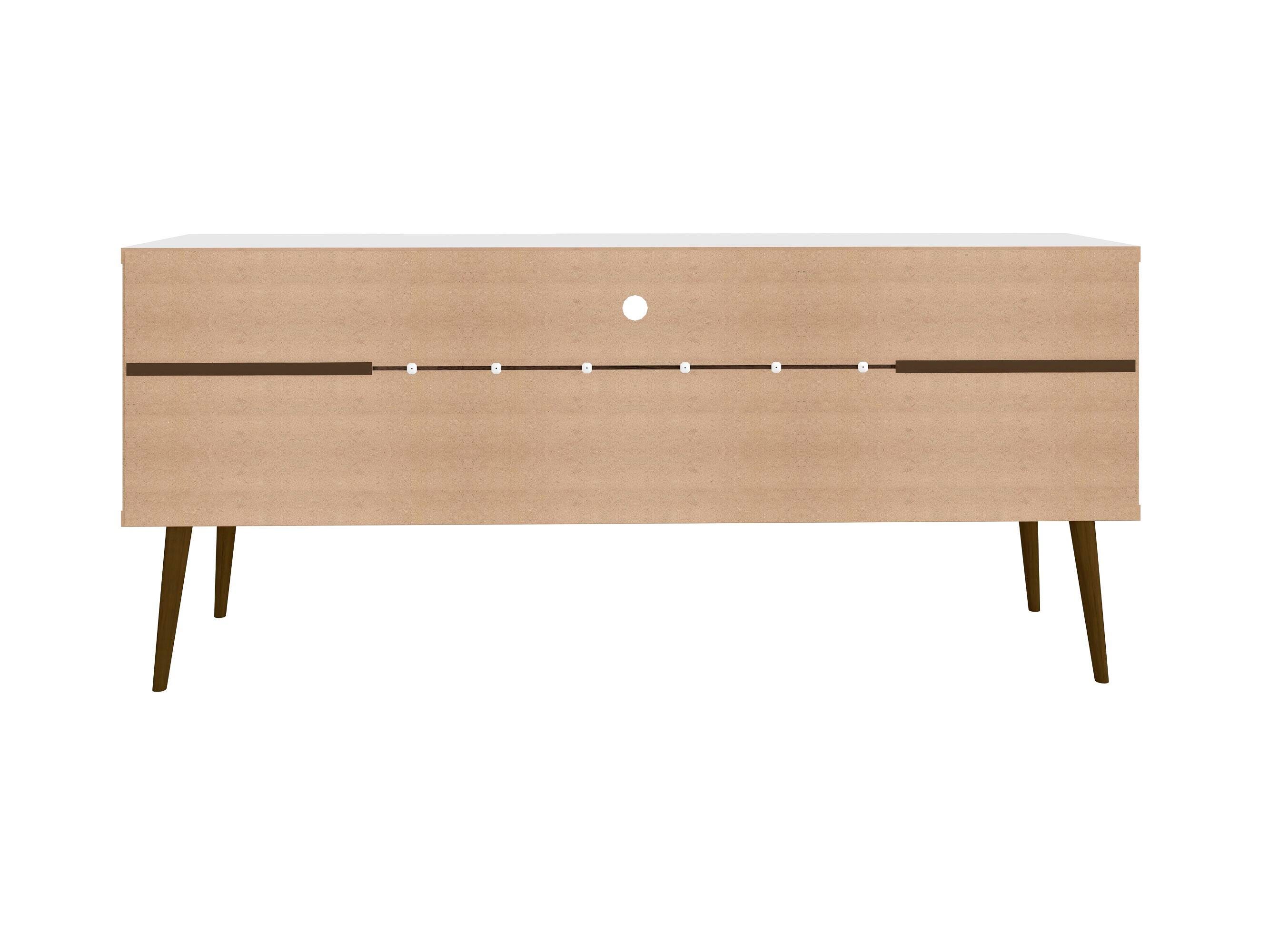 Manhattan Comfort Bradley 62.99 TV Stand in White and Rustic Brown, White/Rustic Brown, large