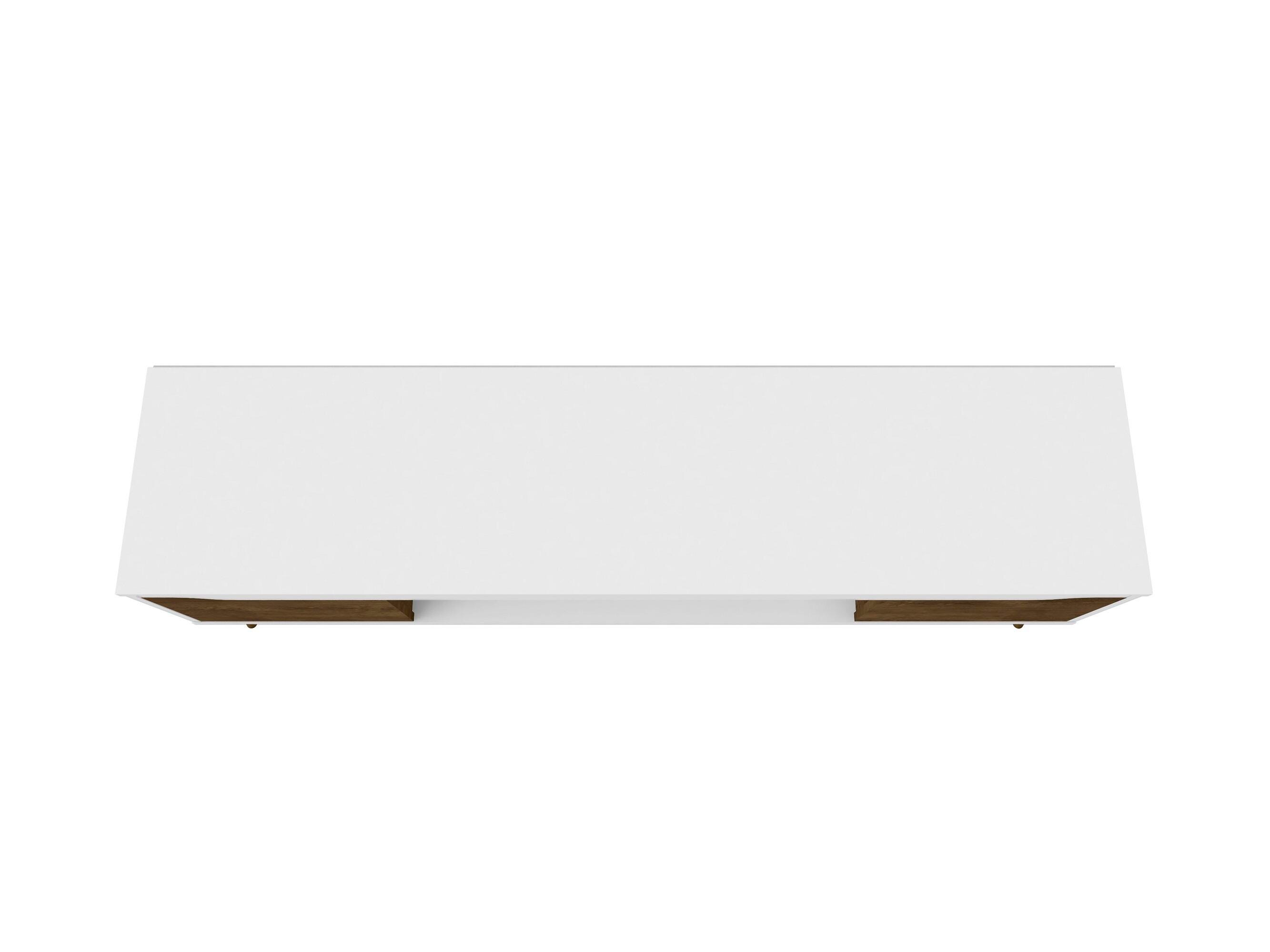 Manhattan Comfort Bradley 62.99 TV Stand in White and Rustic Brown, White/Rustic Brown, large