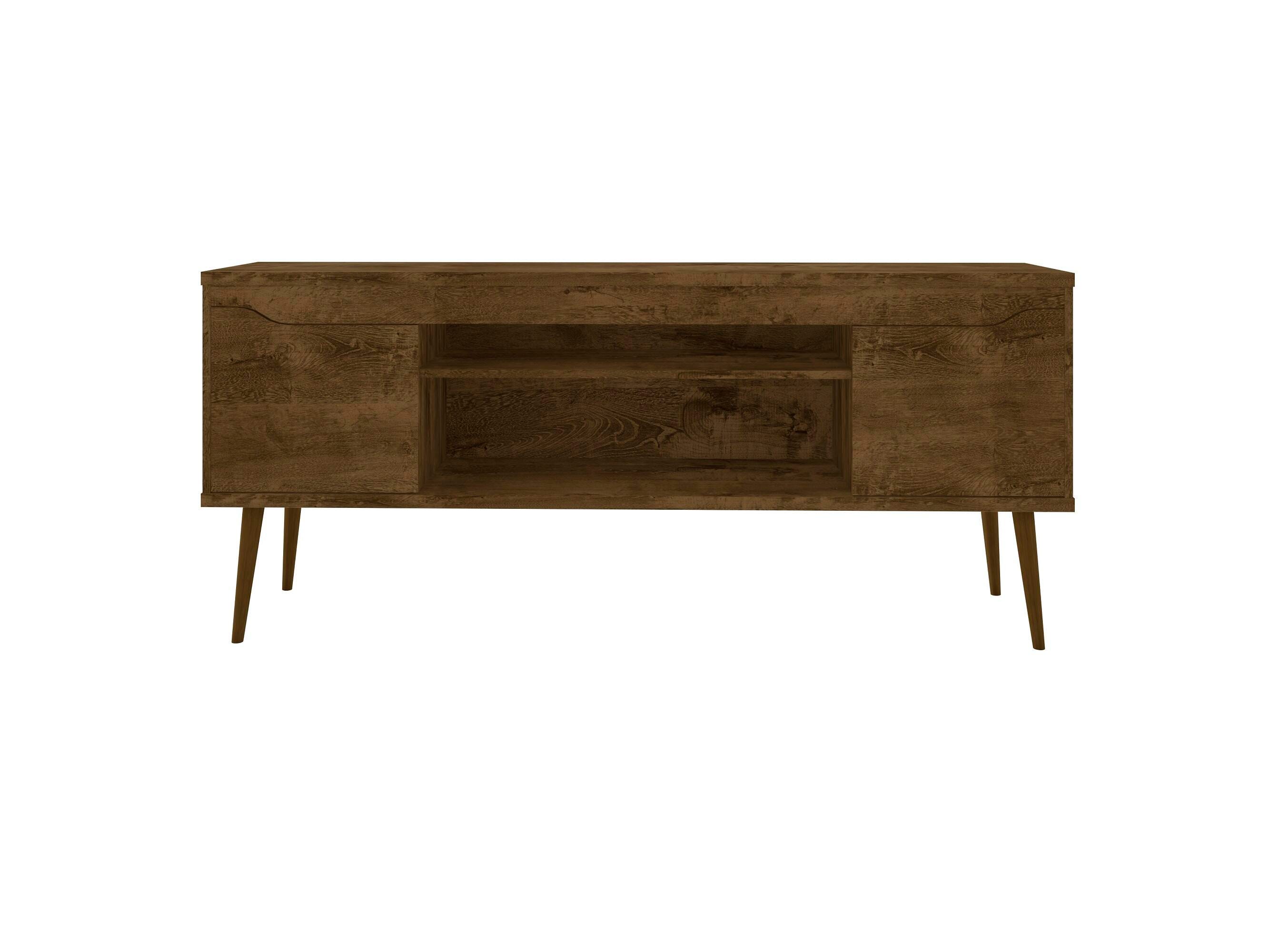 Manhattan Comfort Bradley 62.99 TV Stand in Rustic Brown, Brown, large