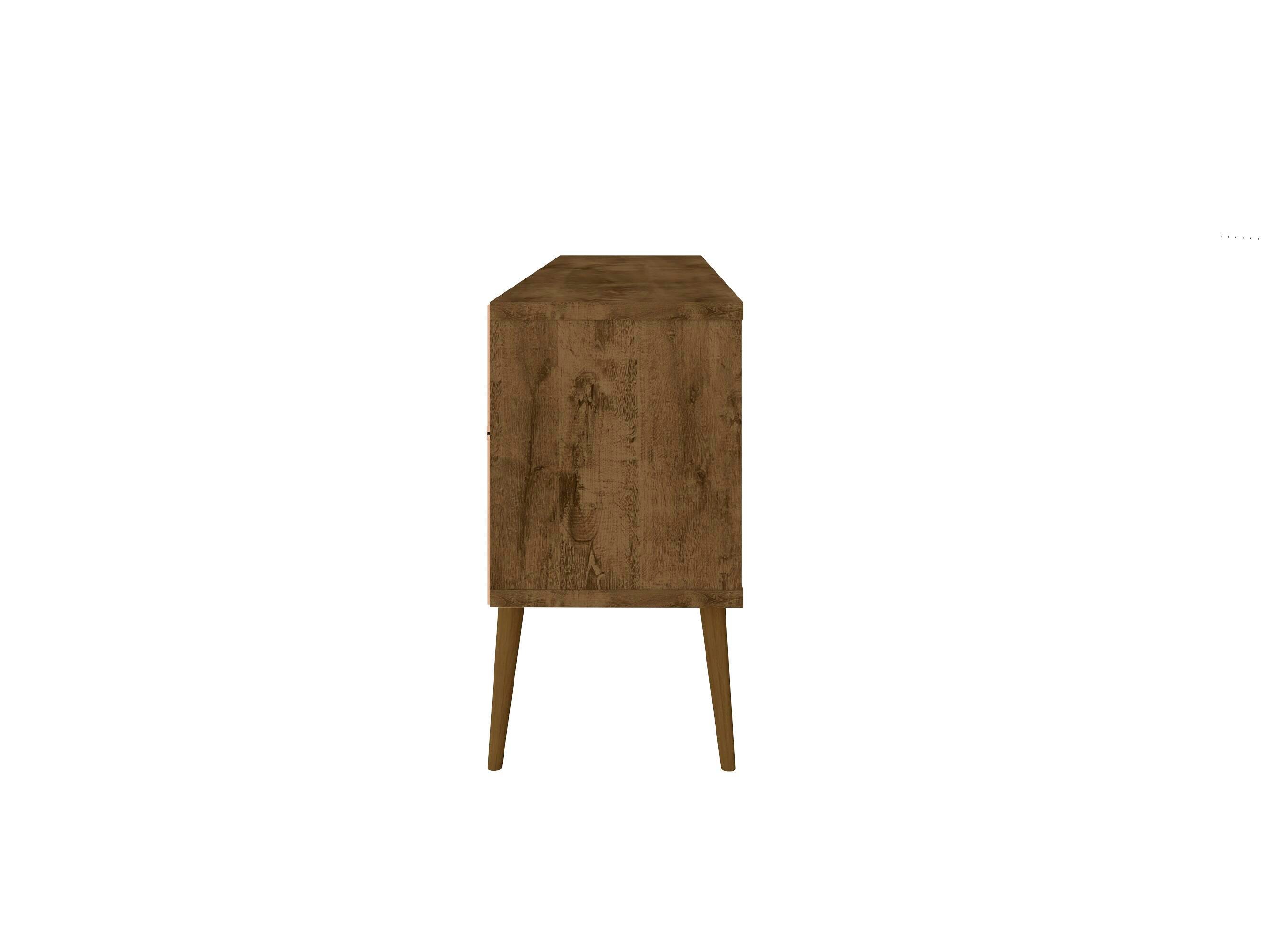 Manhattan Comfort Bradley 62.99 TV Stand in Rustic Brown and White, Rustic Brown/White, large
