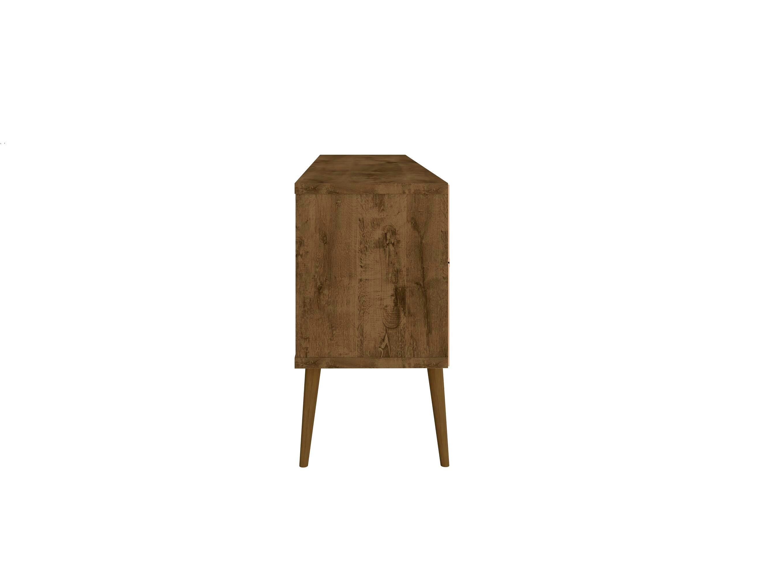 Manhattan Comfort Bradley 62.99 TV Stand in Rustic Brown and White, Rustic Brown/White, large