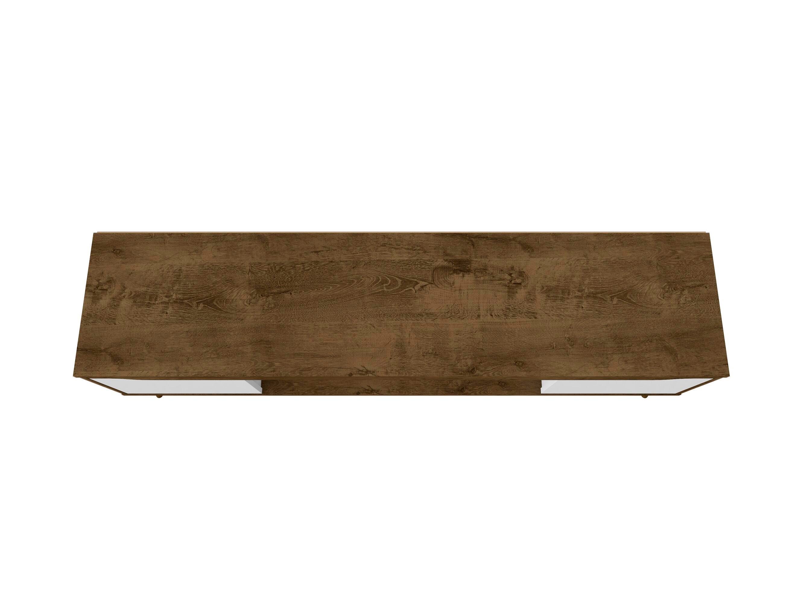 Manhattan Comfort Bradley 62.99 TV Stand in Rustic Brown and White, Rustic Brown/White, large