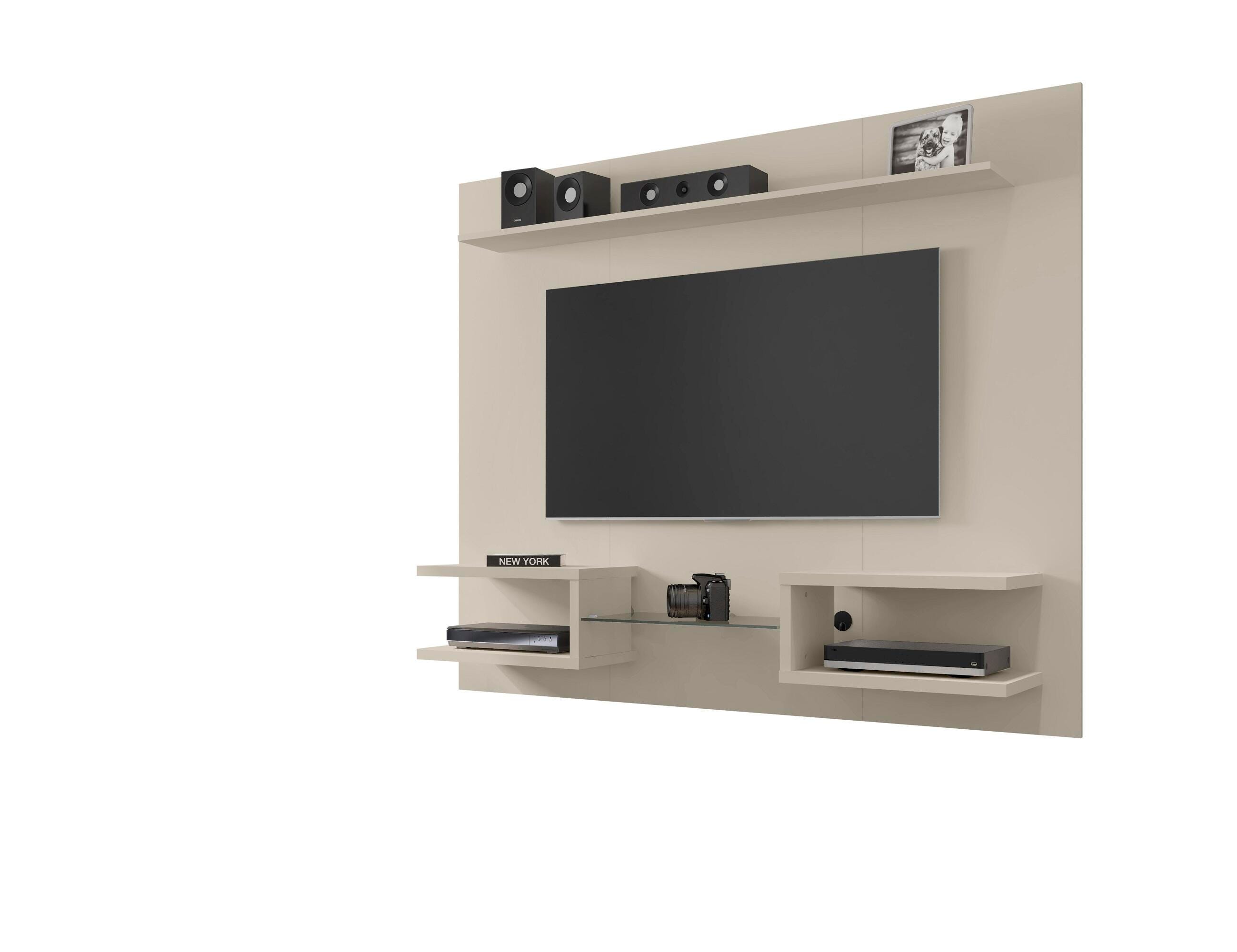 Manhattan Comfort Plaza Floating Entertainment Center, Off White, large