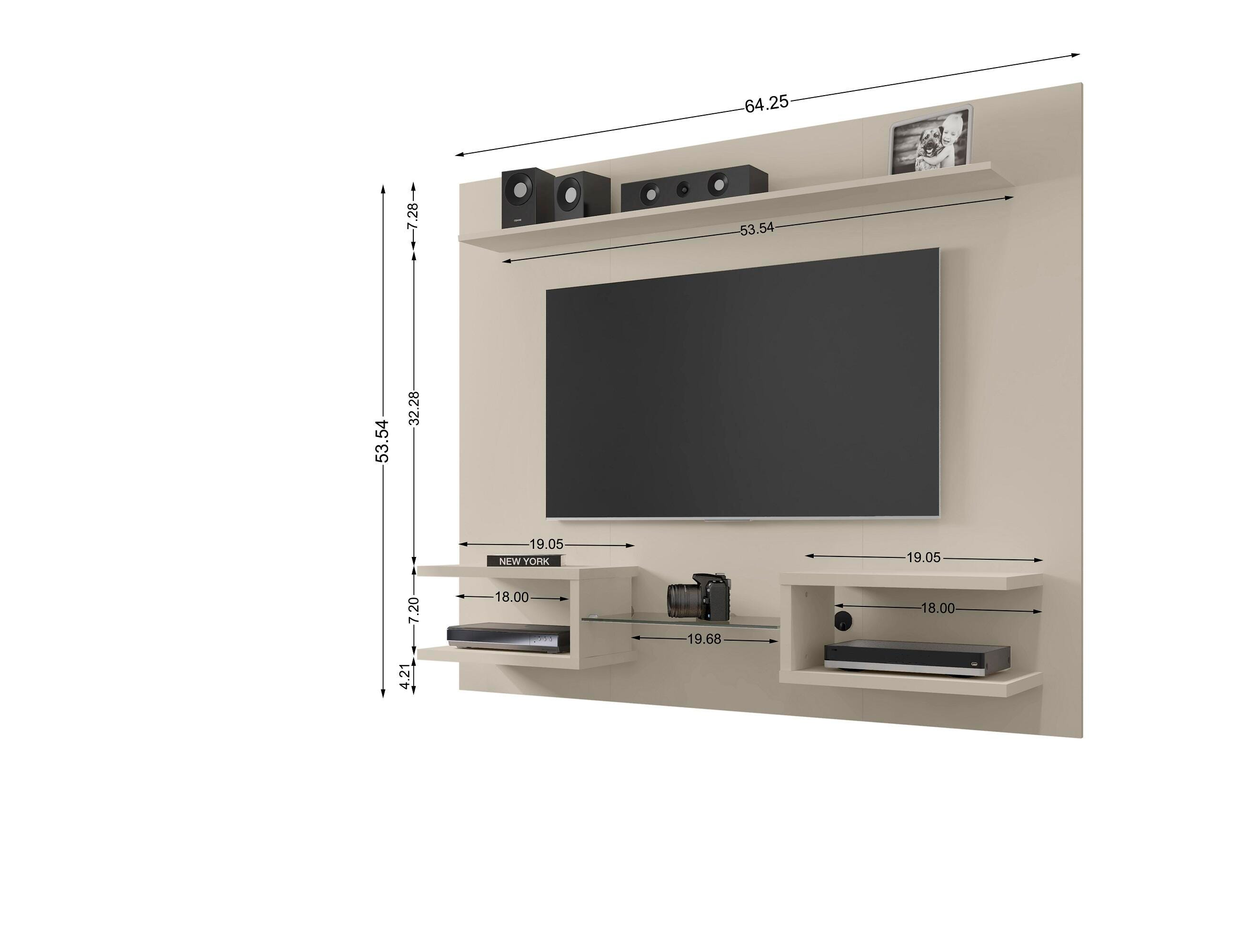 Manhattan Comfort Plaza Floating Entertainment Center, Off White, large
