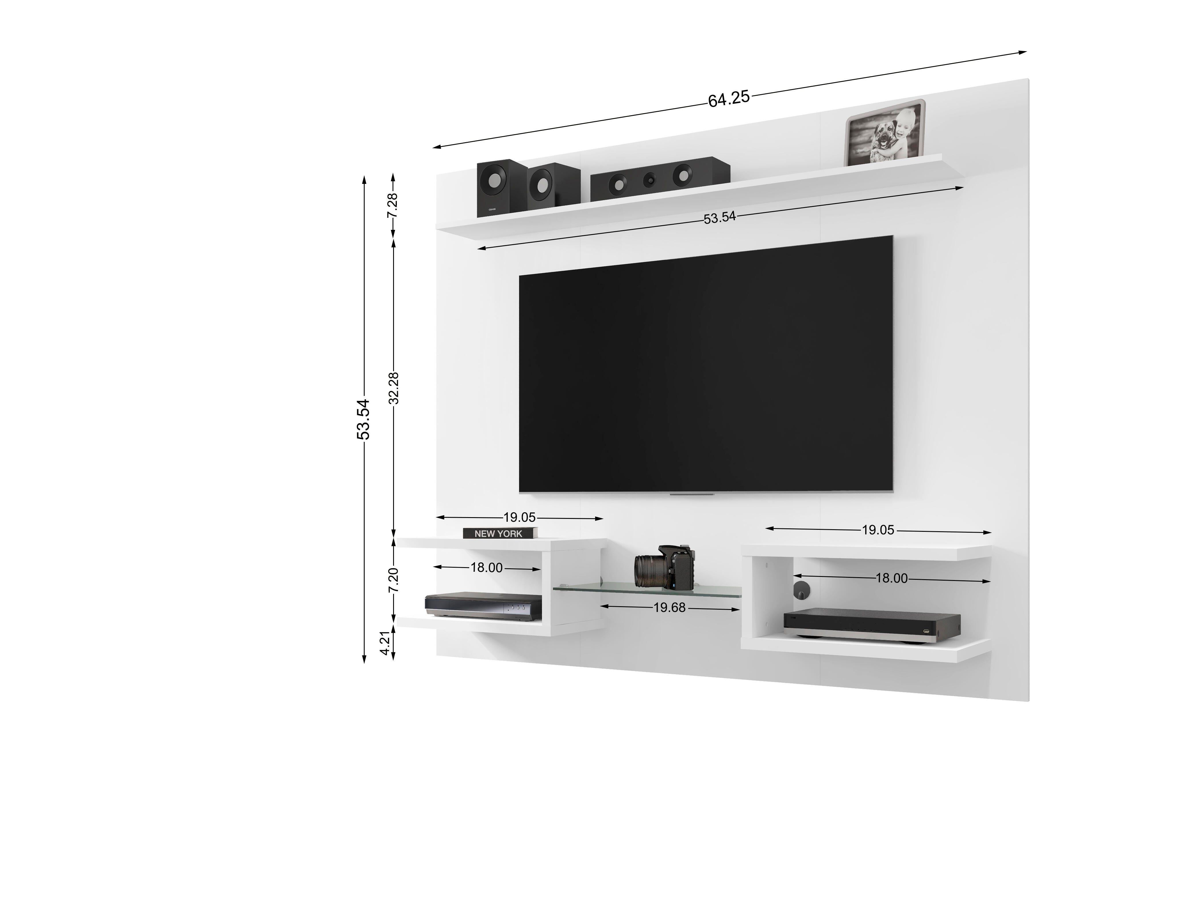 Manhattan Comfort Plaza Floating Entertainment Center, White, large