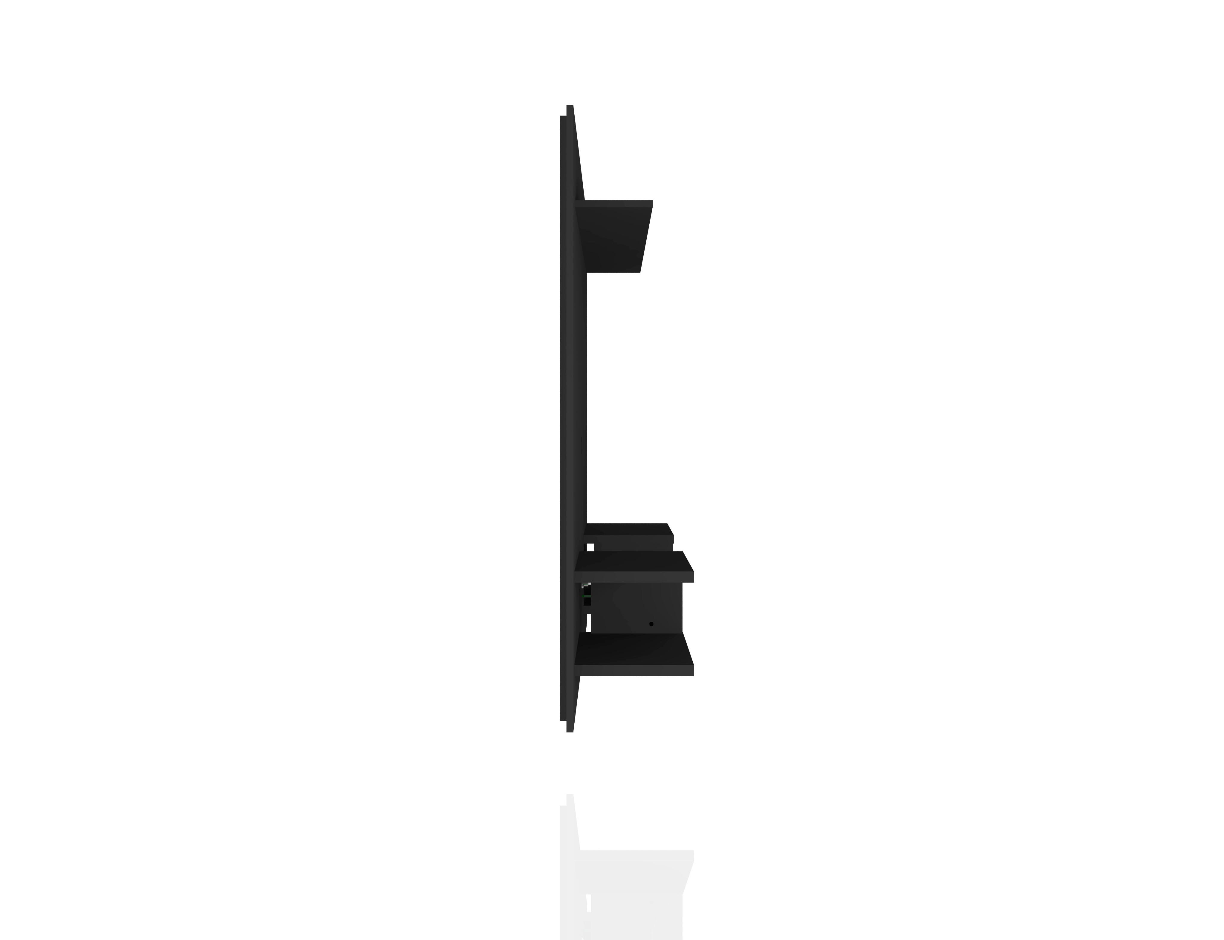 Manhattan Comfort Plaza Floating Entertainment Center, Black, large