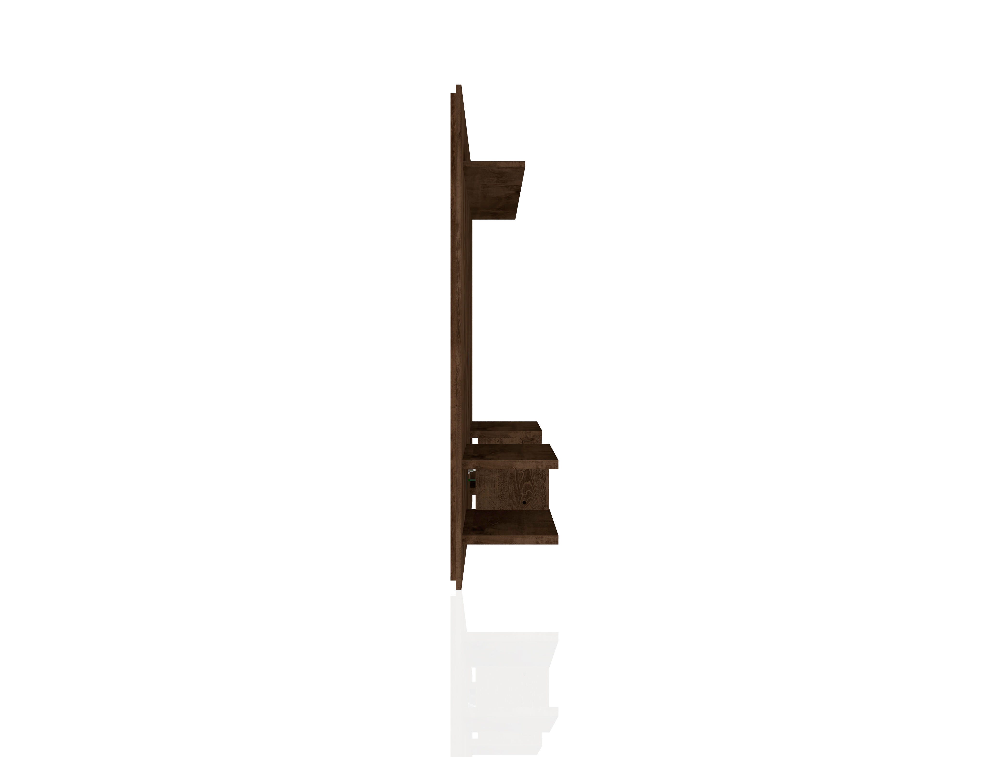 Manhattan Comfort Plaza 64.25 Floating Entertainment Center in Rustic Brown, Brown, large