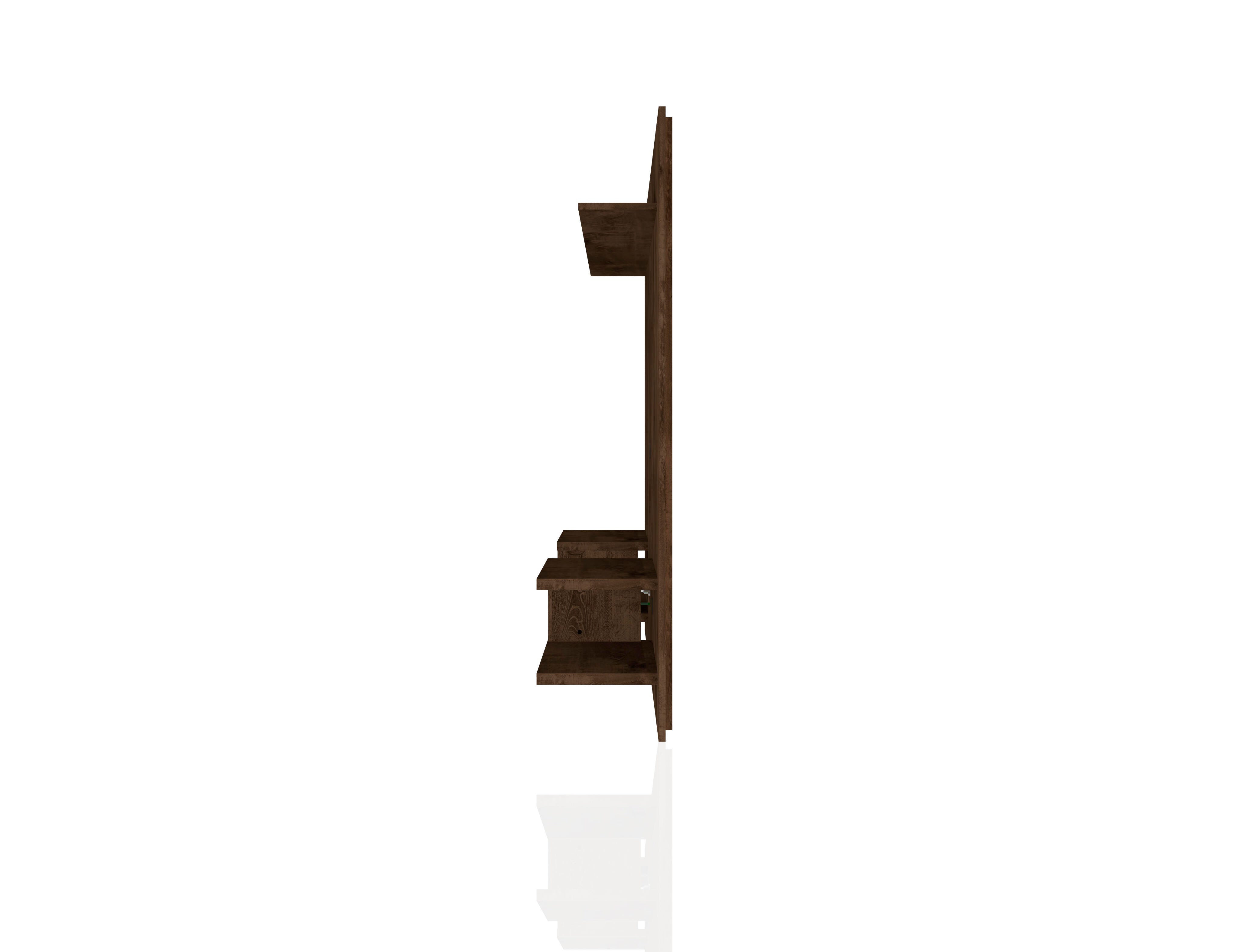 Manhattan Comfort Plaza 64.25 Floating Entertainment Center in Rustic Brown, Brown, large