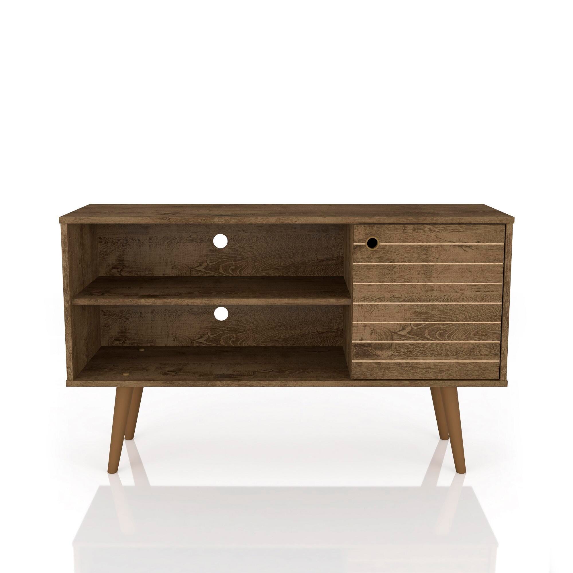 Manhattan Comfort Liberty TV Stand 42.52 in Rustic Brown, Rustic Brown, large