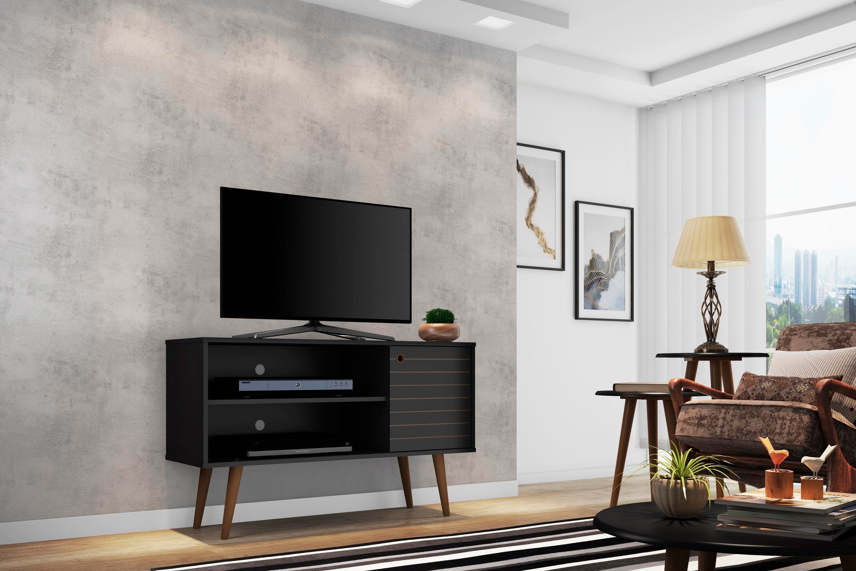 Manhattan Comfort Liberty TV Stand 42.52 in Black, Black, rollover