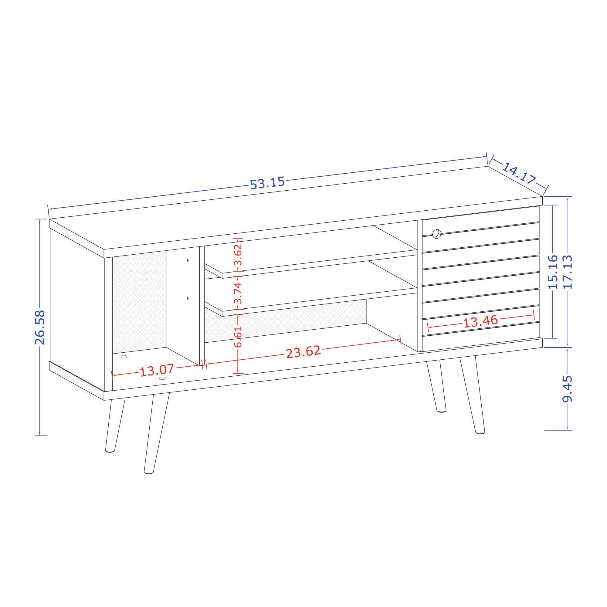 Manhattan Comfort Liberty 53.14" TV Stand in Rustic Brown and White, Rustic Brown/White, large