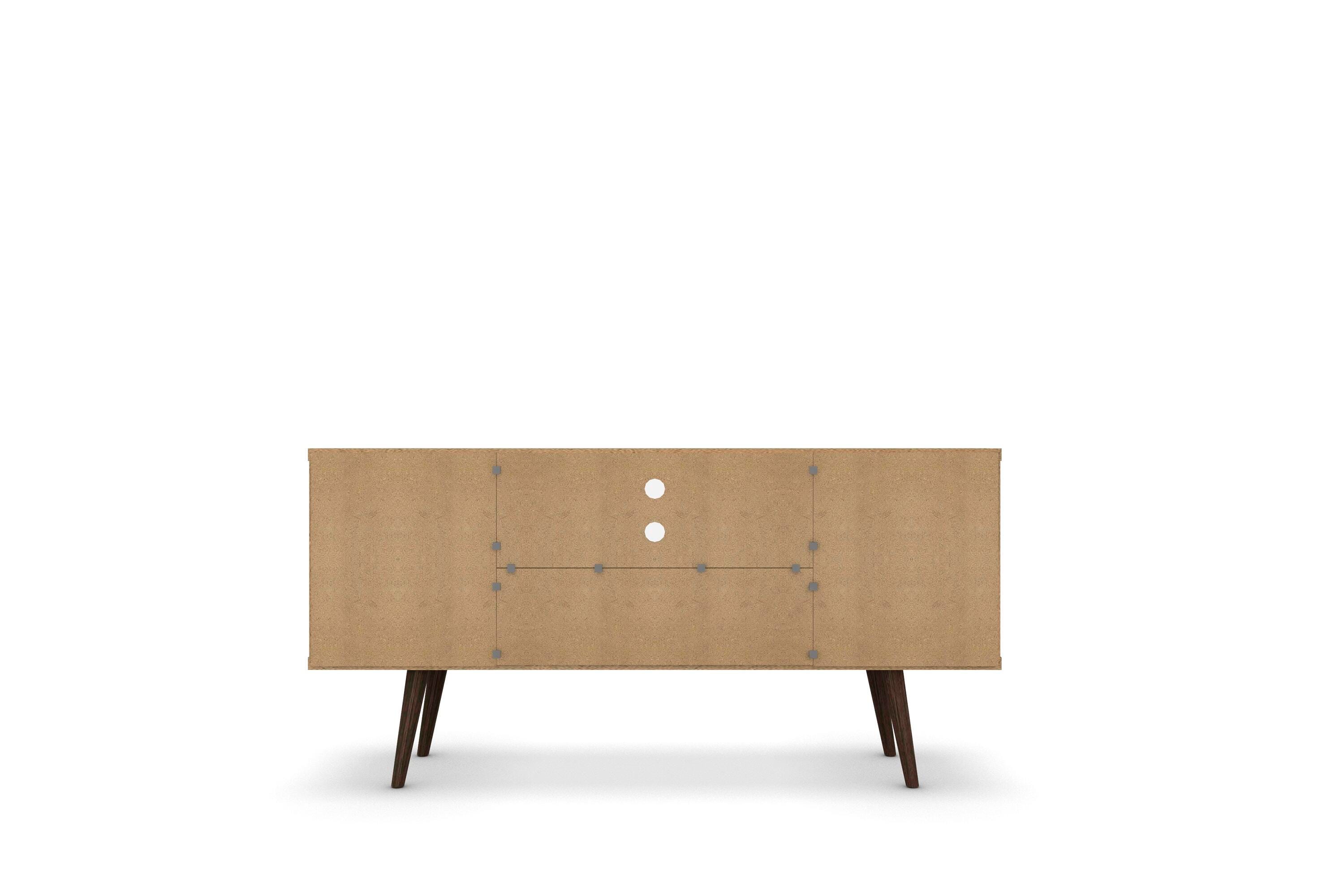 Manhattan Comfort Liberty 53.14" TV Stand in Rustic Brown and White, Rustic Brown/White, large