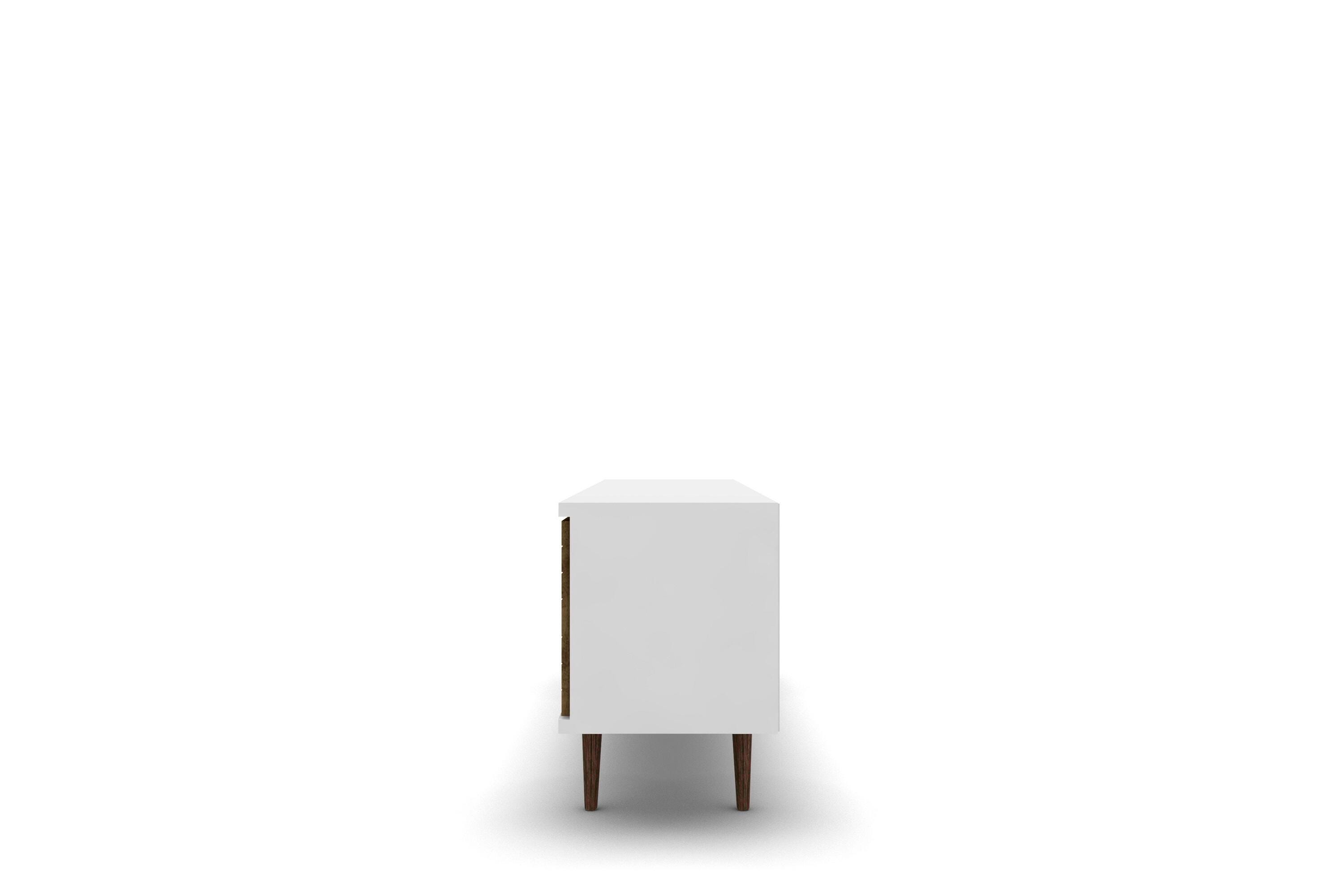 Manhattan Comfort Liberty 62.99" TV Stand in White and Rustic Brown, White/Rustic Brown, large