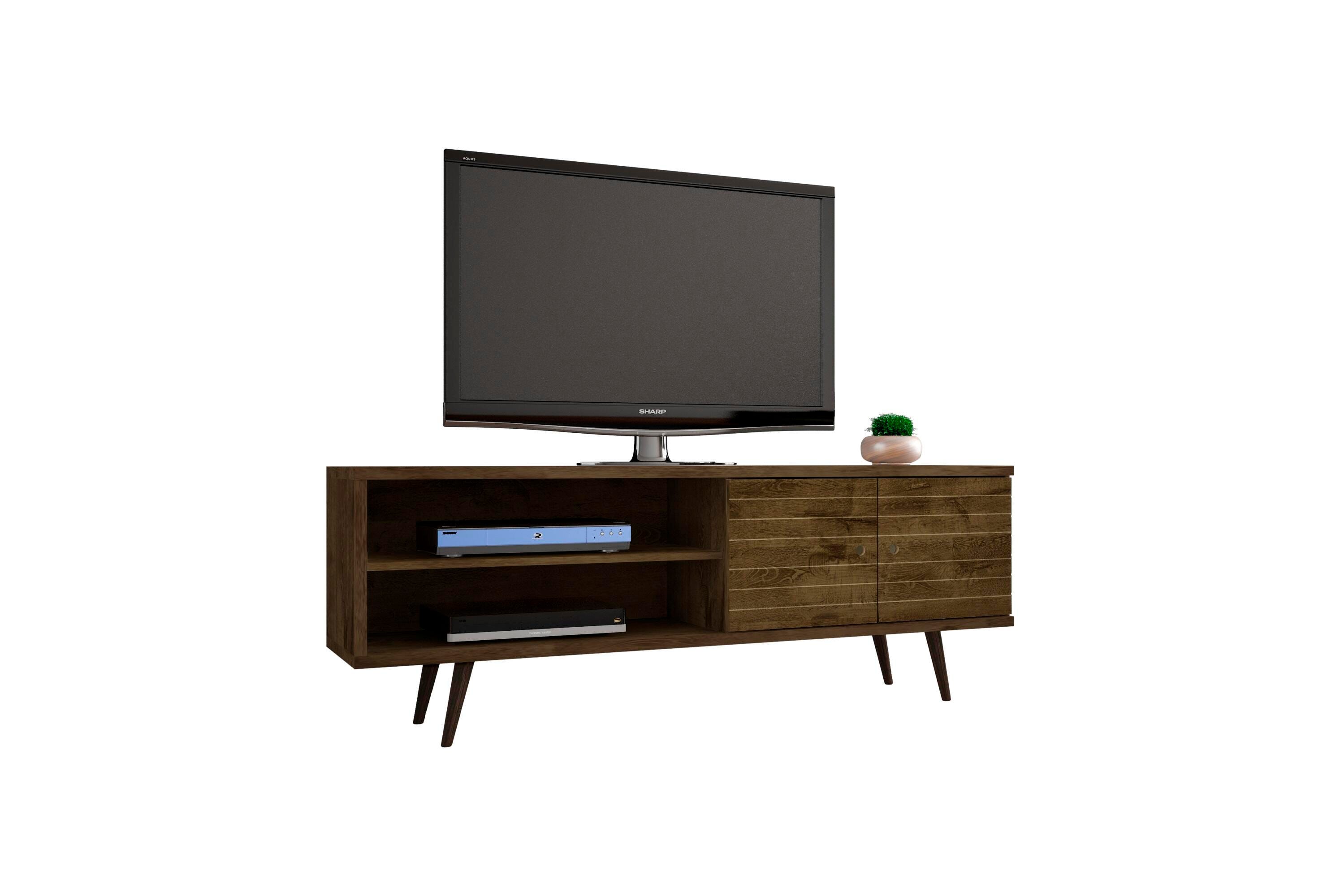Manhattan Comfort Liberty 62.99" TV Stand in Rustic Brown, Rustic Brown, large