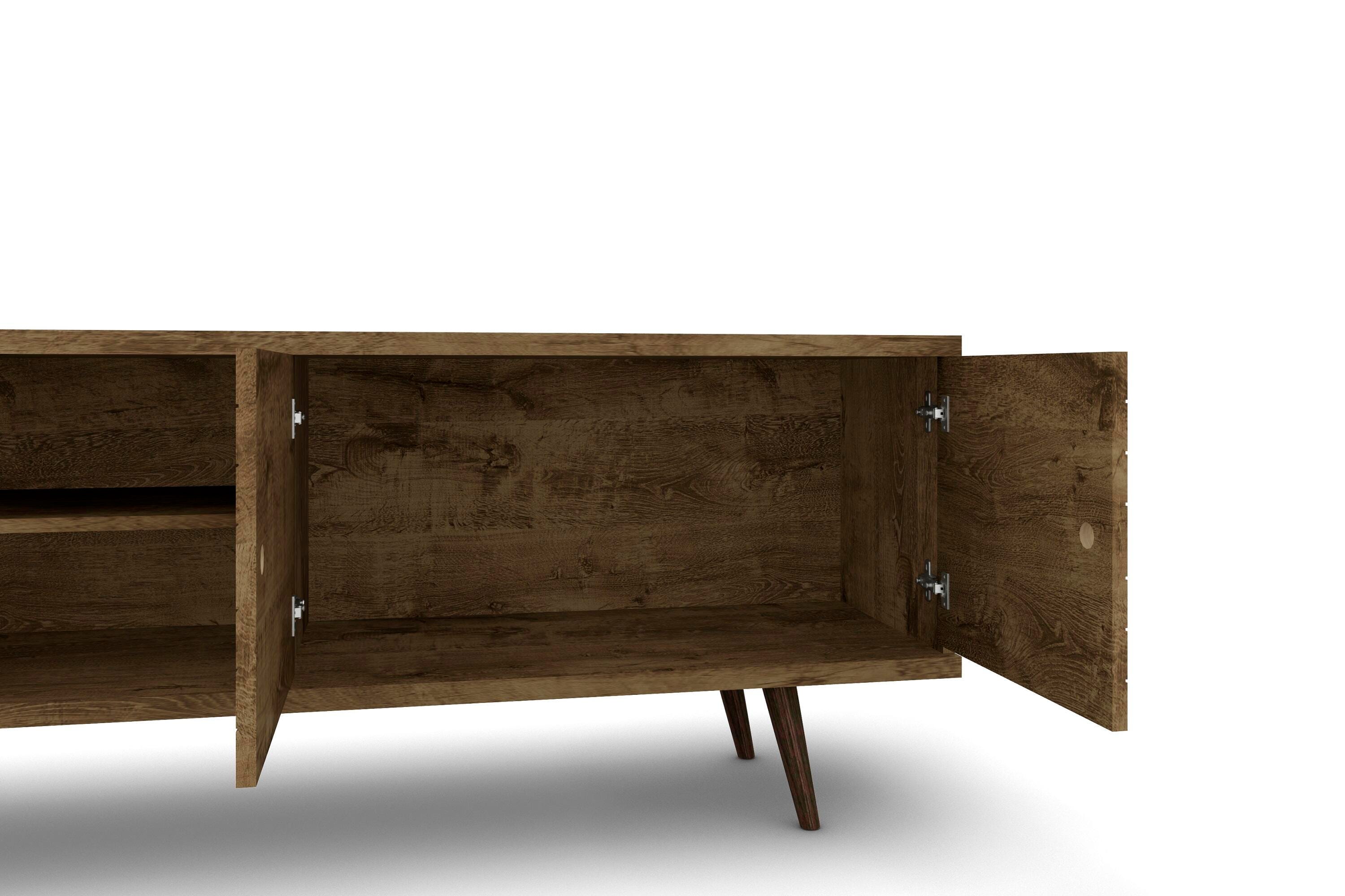 Manhattan Comfort Liberty 62.99" TV Stand in Rustic Brown, Rustic Brown, large