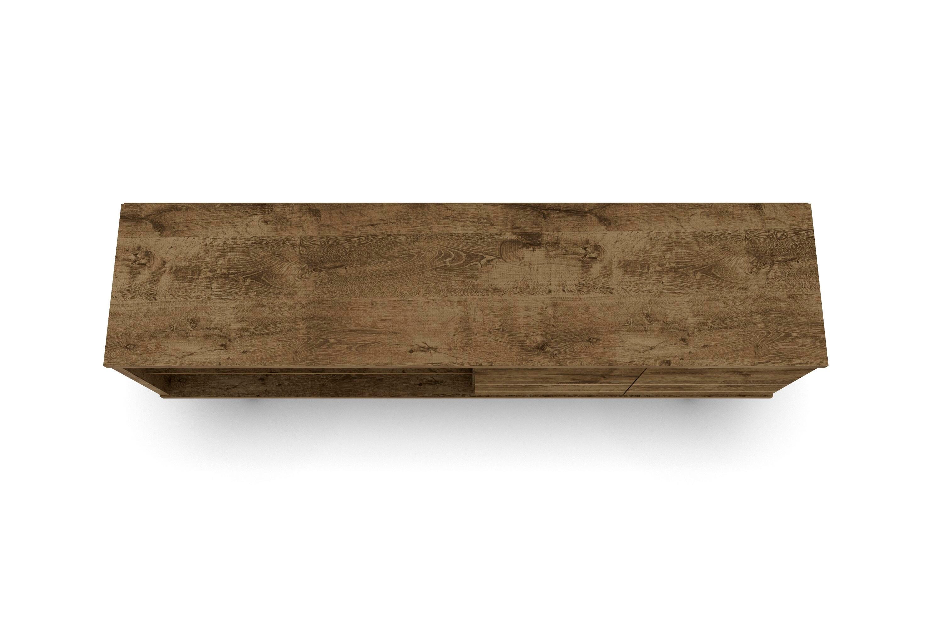 Manhattan Comfort Liberty 62.99" TV Stand in Rustic Brown, Rustic Brown, large