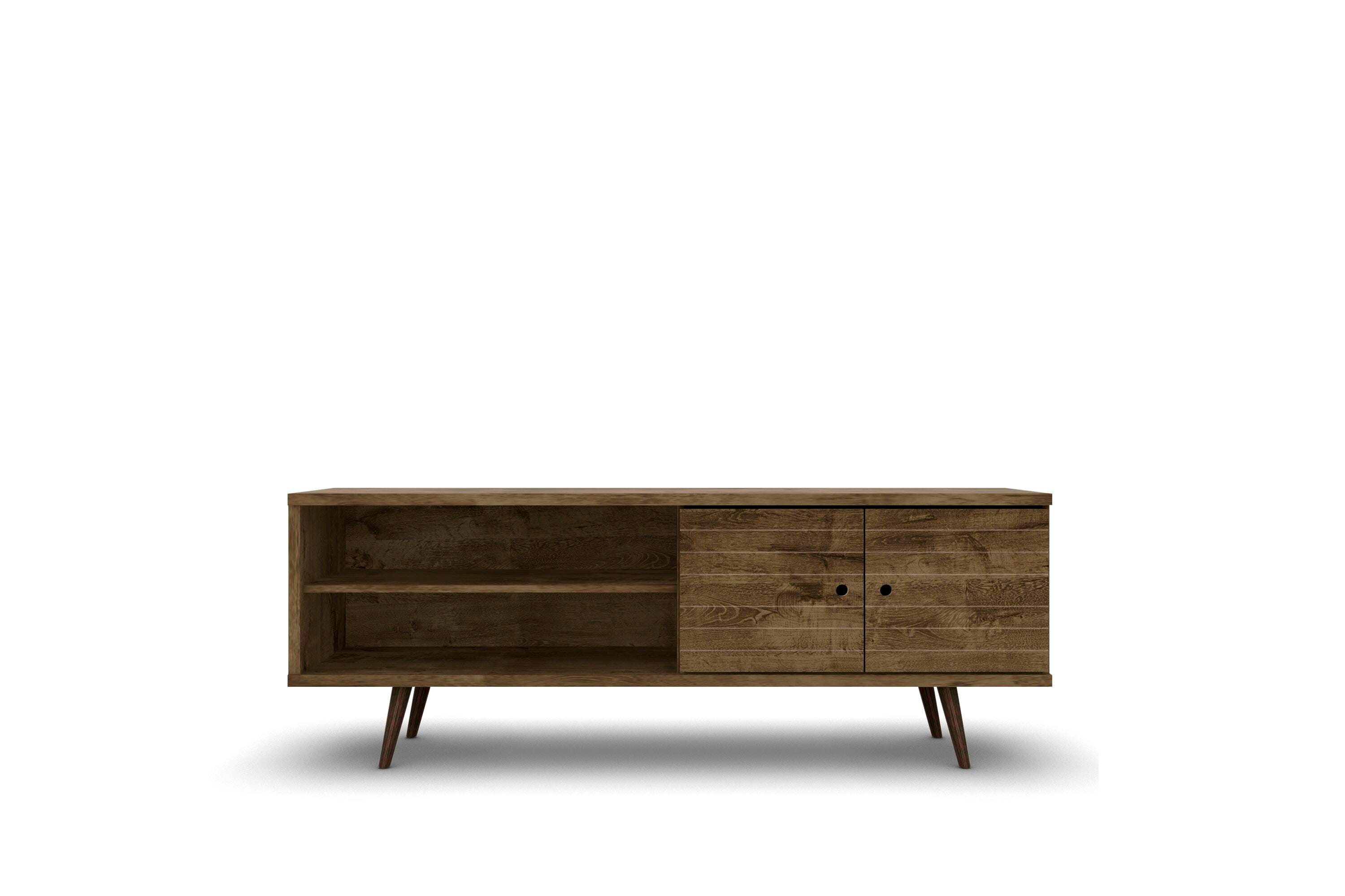 Manhattan Comfort Liberty 62.99" TV Stand in Rustic Brown, Rustic Brown, large