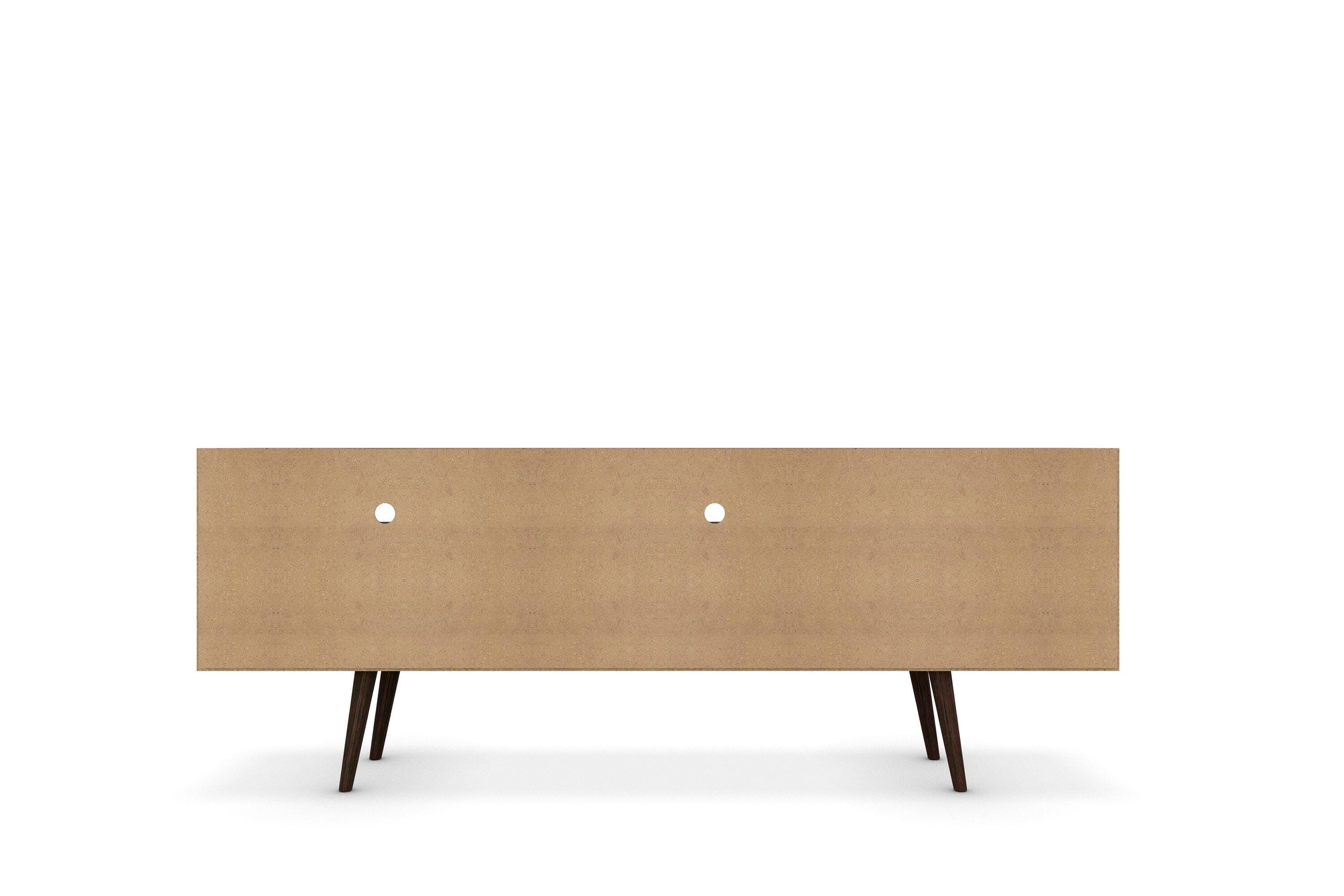Manhattan Comfort Liberty 70.86" TV Stand in White and Rustic Brown, White/Rustic Brown, large