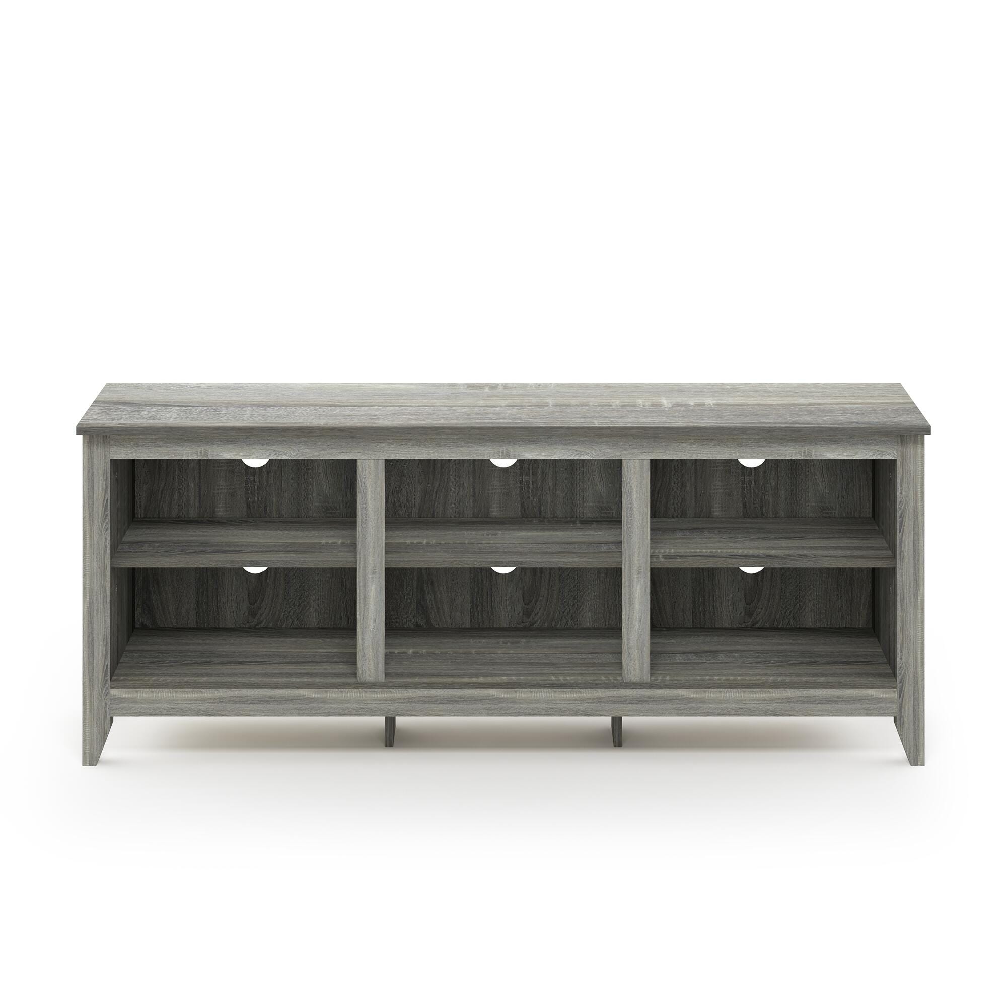 Jensen TV Stand with Shelves, French Oak Gray, large