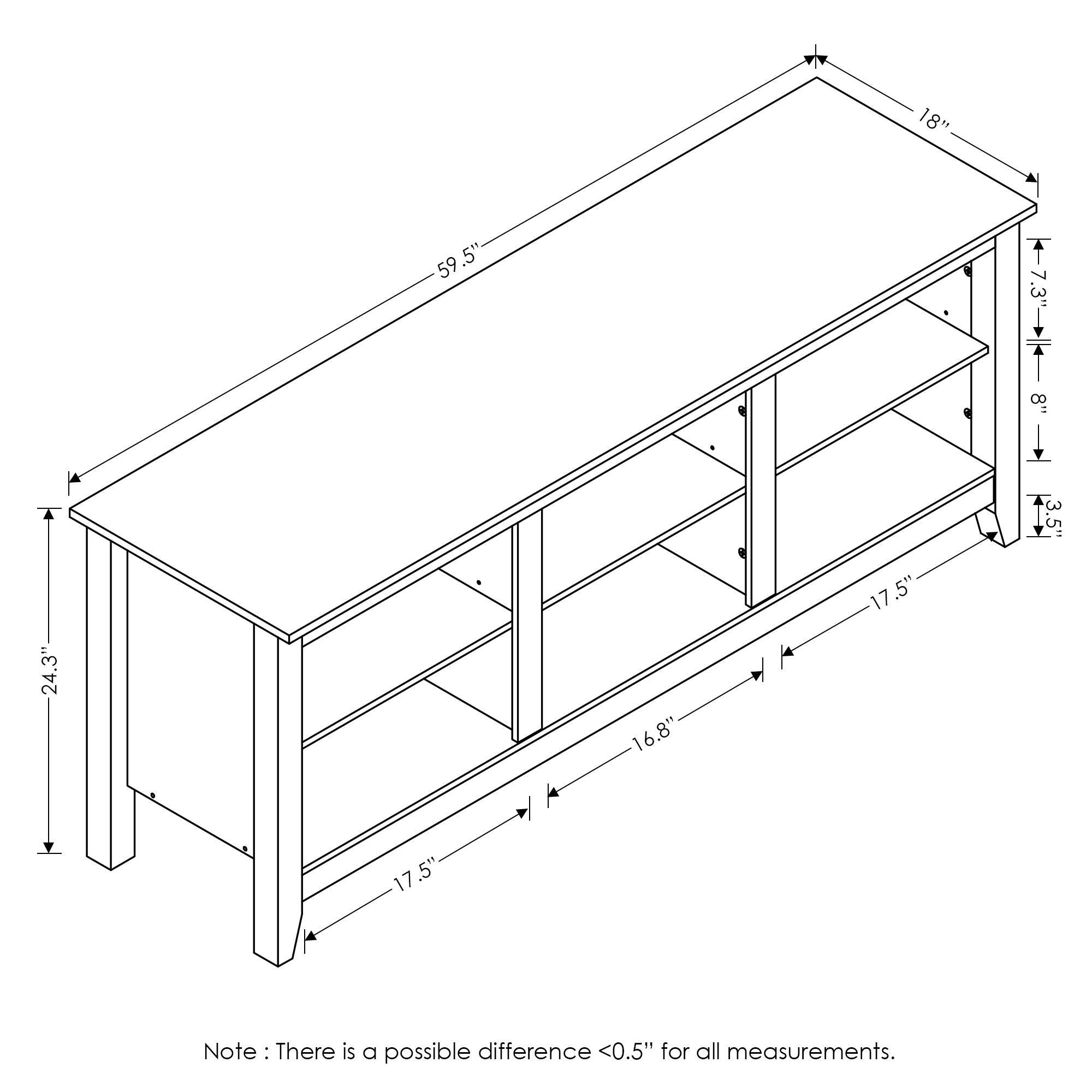 Jensen TV Stand with Shelves, French Oak Gray, large