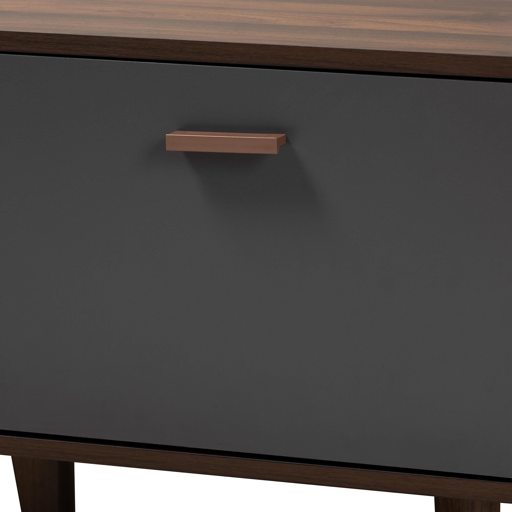 Moina Two-Tone Walnut Brown and Gray Finished Wood TV Stand, , large