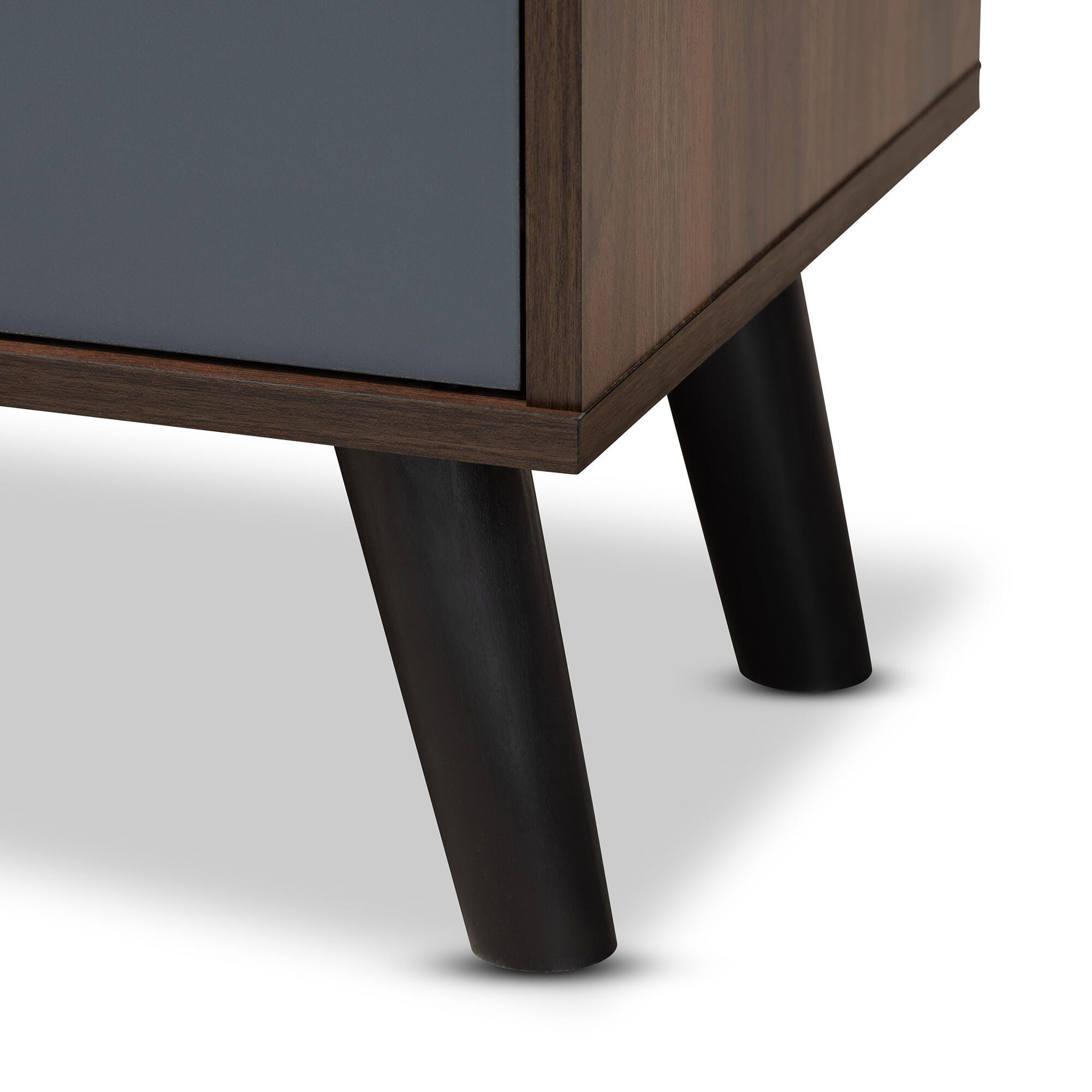 Clapton Multi-Tone Gray and Walnut Brown Finished Wood TV Stand, , large