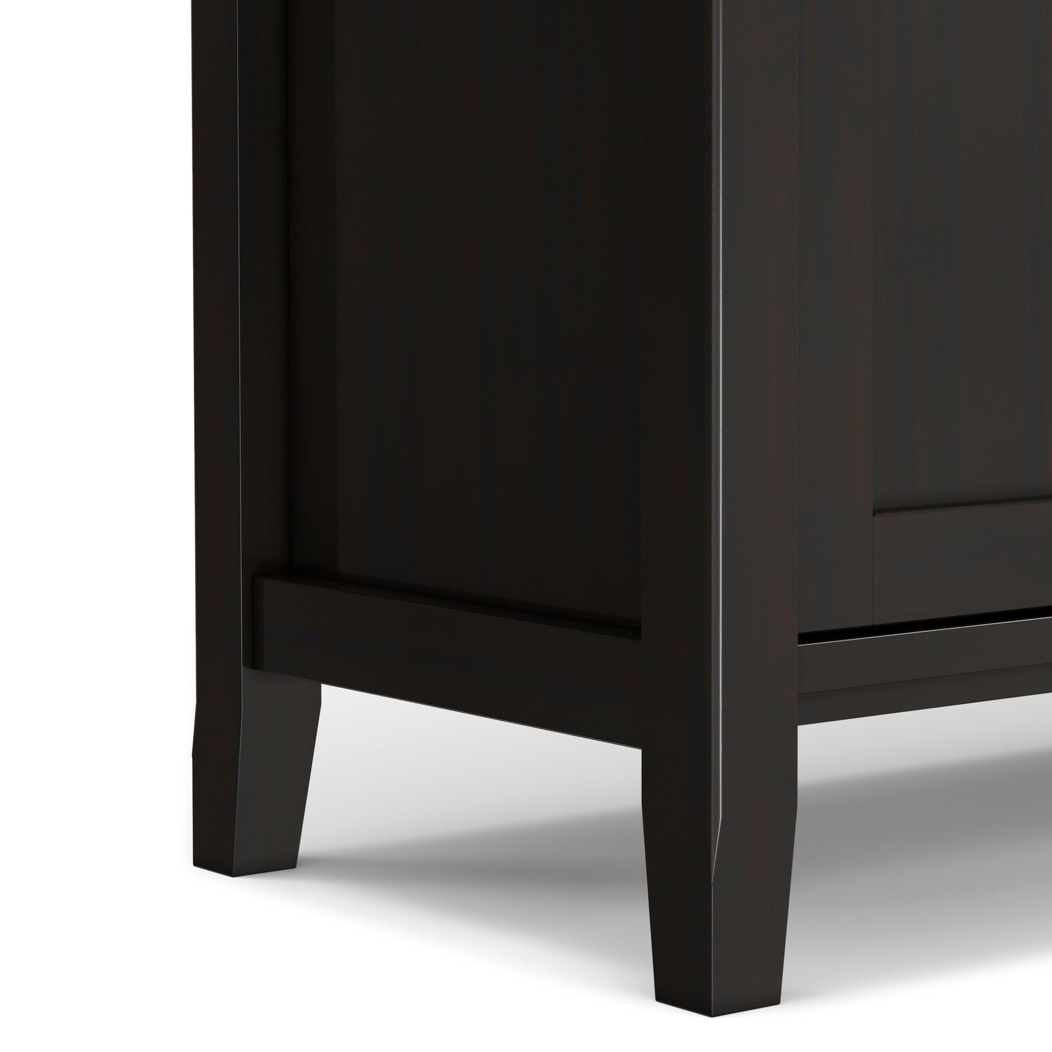 Simpli Home Warm Shaker Solid Wood 72" Wide Rustic TV Media Stand, Hickory Brown, large