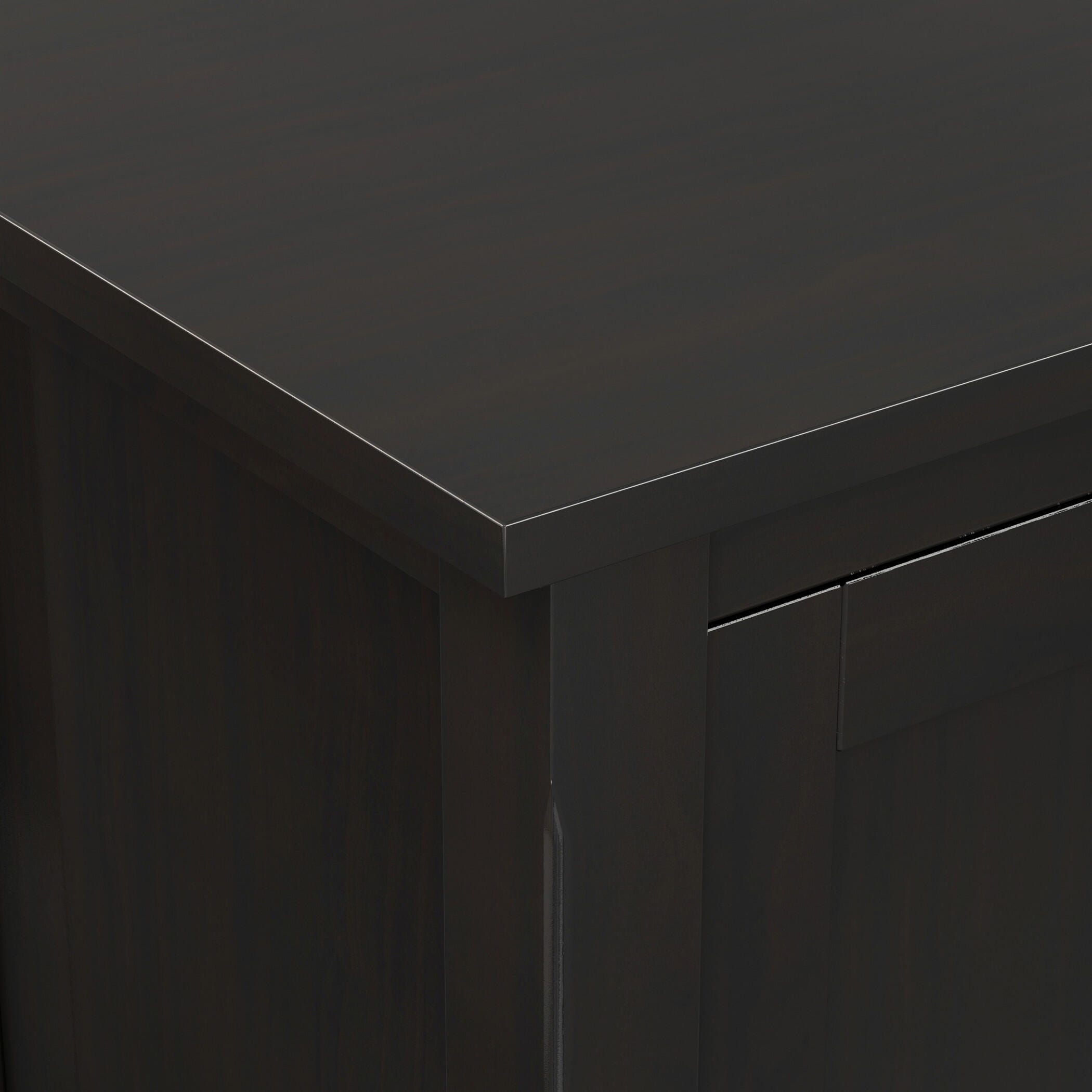 Simpli Home Warm Shaker Solid Wood 72" Wide Rustic TV Media Stand, Hickory Brown, large