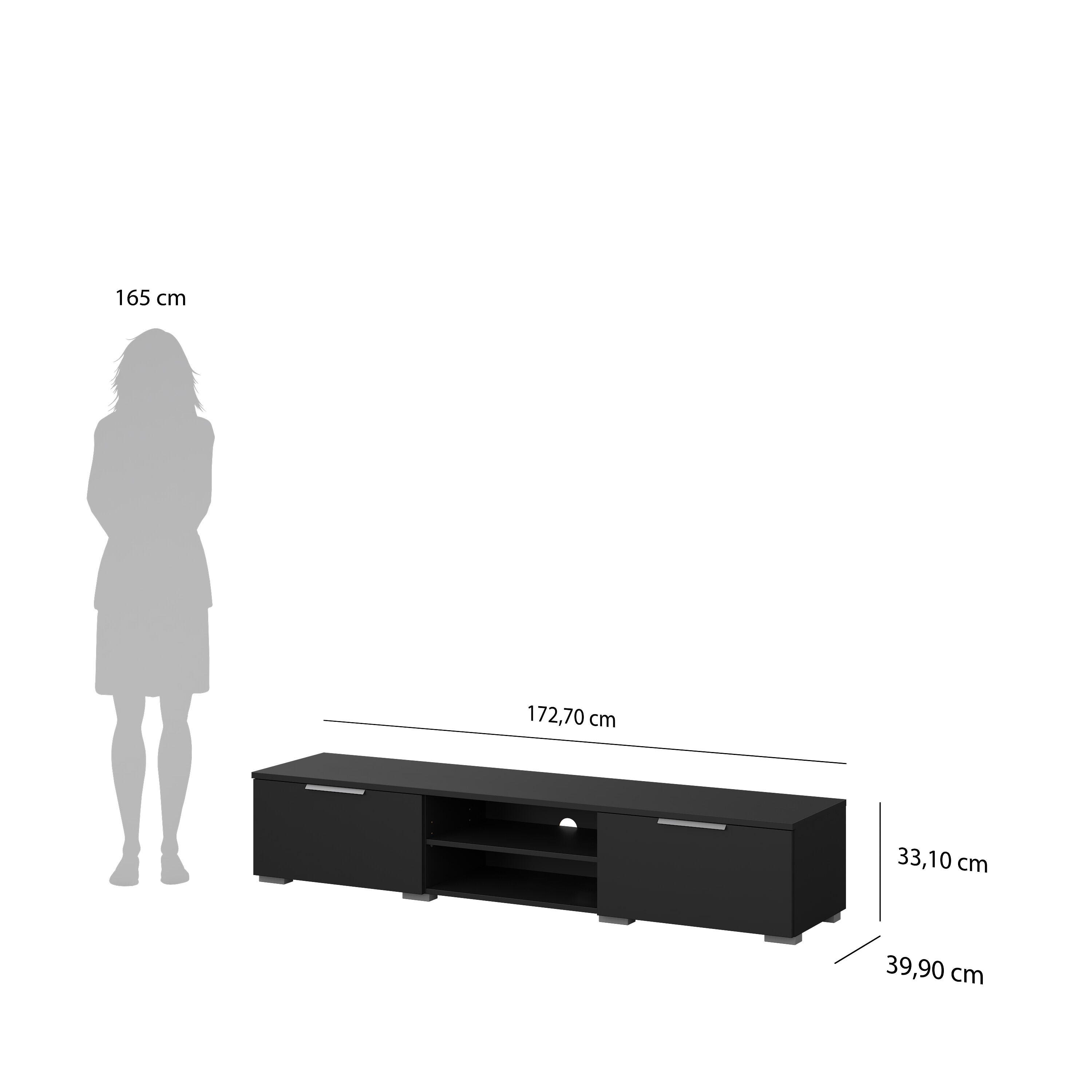 Tvilum Match 68" TV Stand, Black, large
