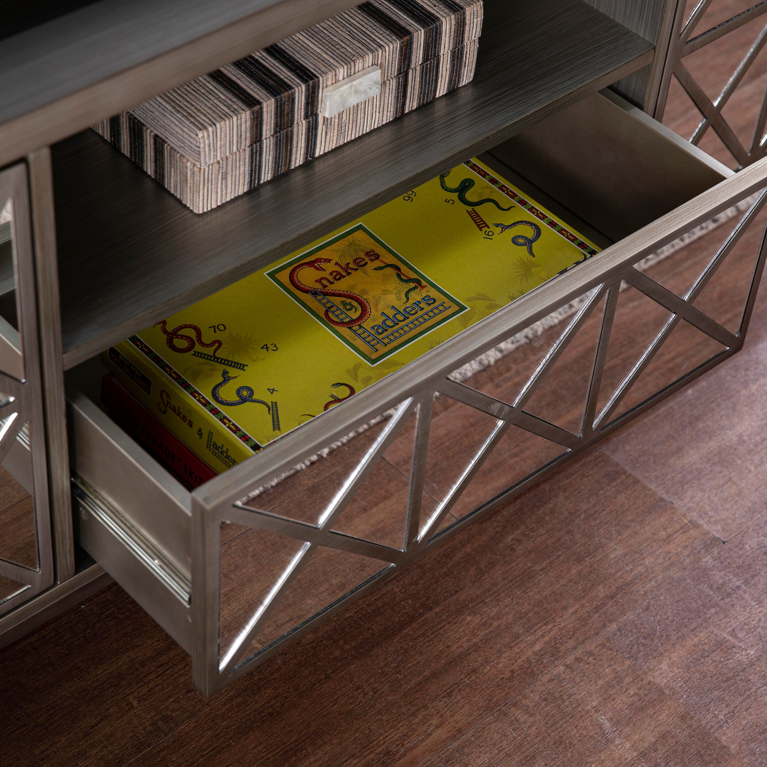 Southern Enterprises Bariella Storage Media Stand, , large