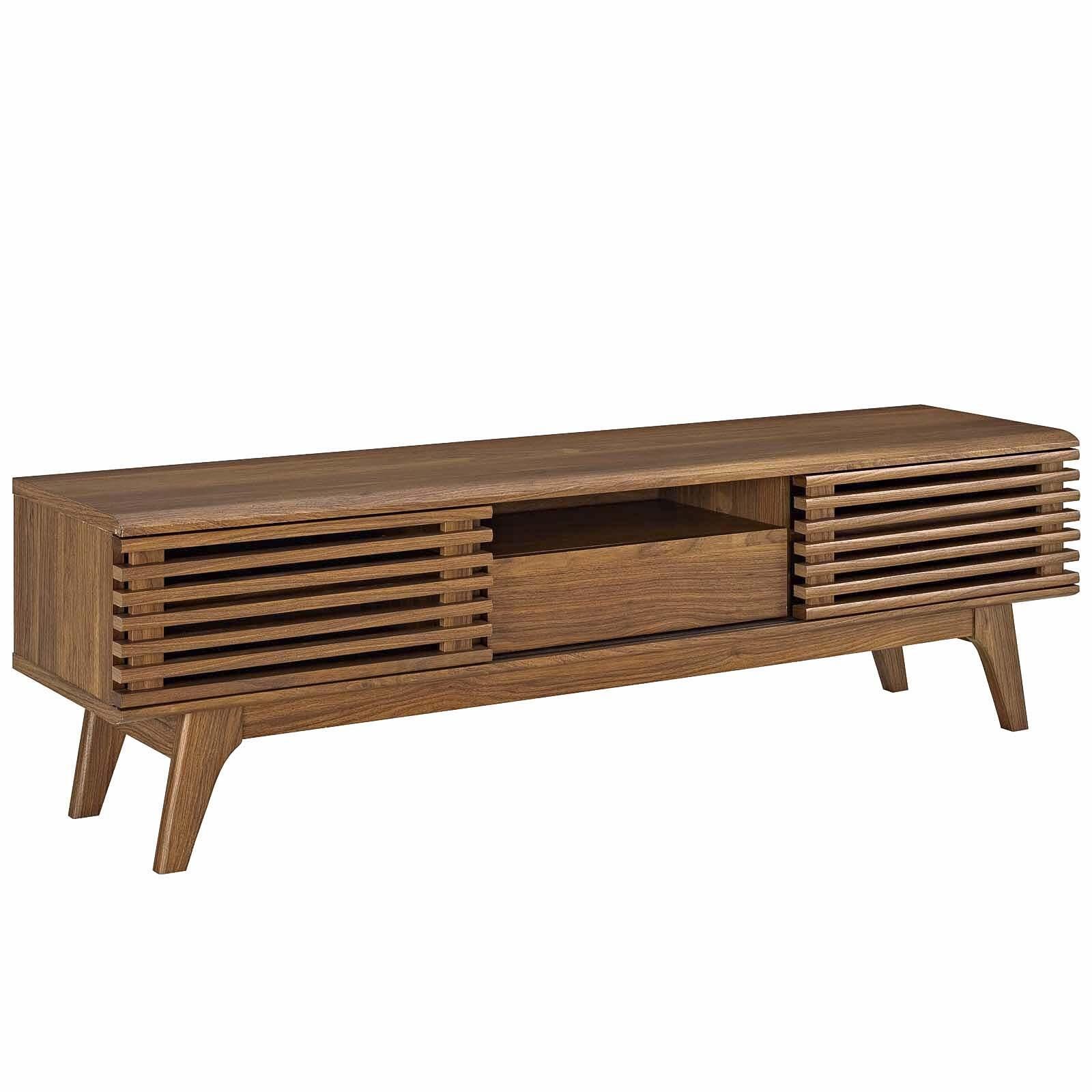 Modway Render 59" 1-Drawer TV Stand, Walnut, large