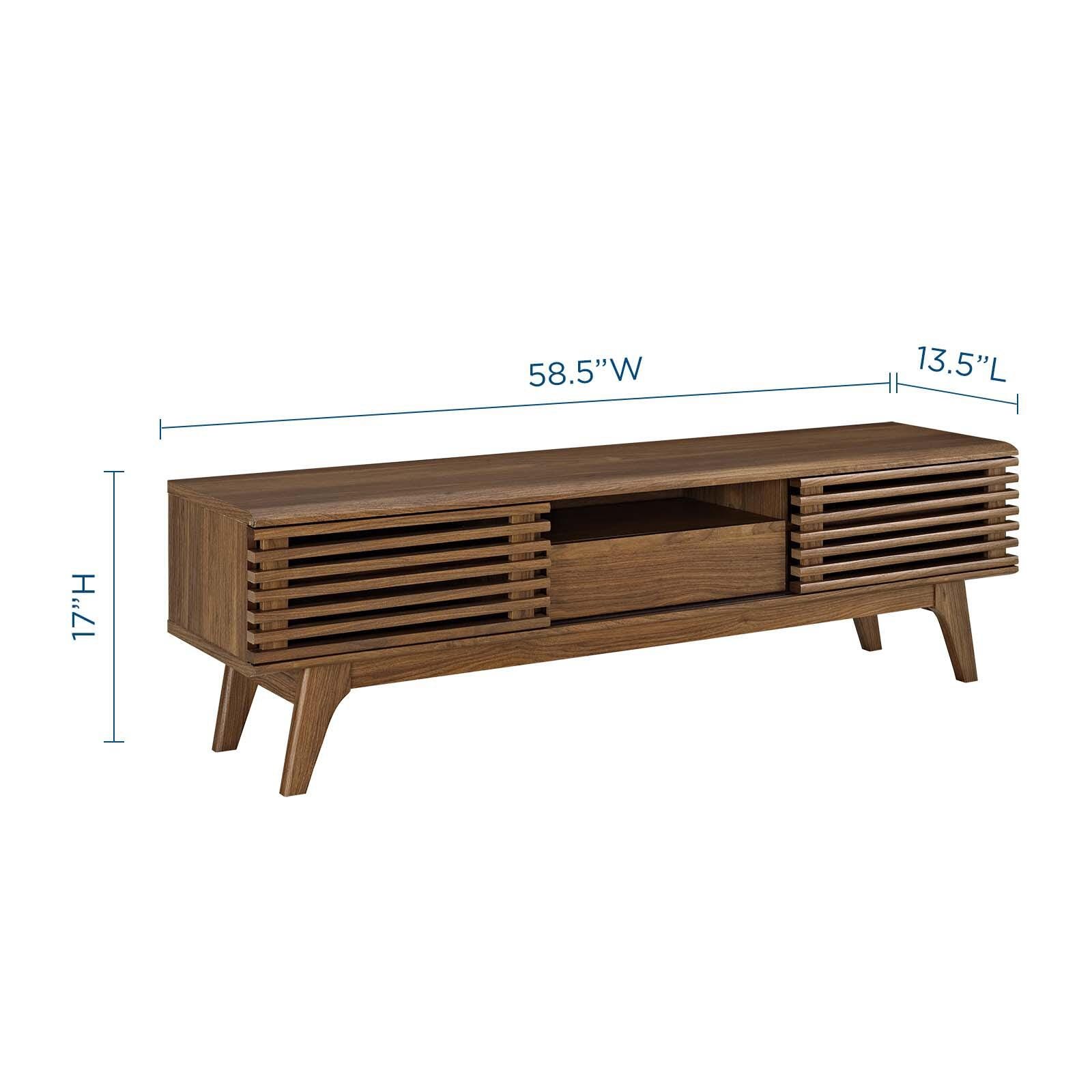 Modway Render 59" 1-Drawer TV Stand, Walnut, large