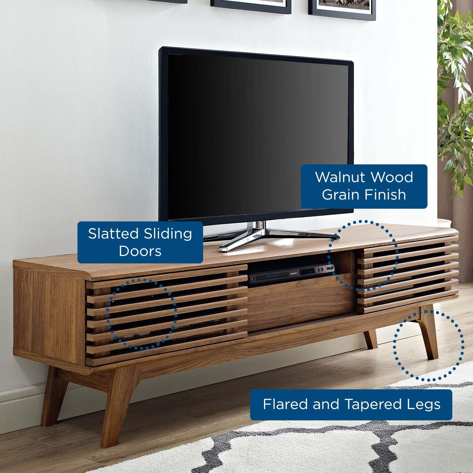 Modway Render 59" 1-Drawer TV Stand, Walnut, large