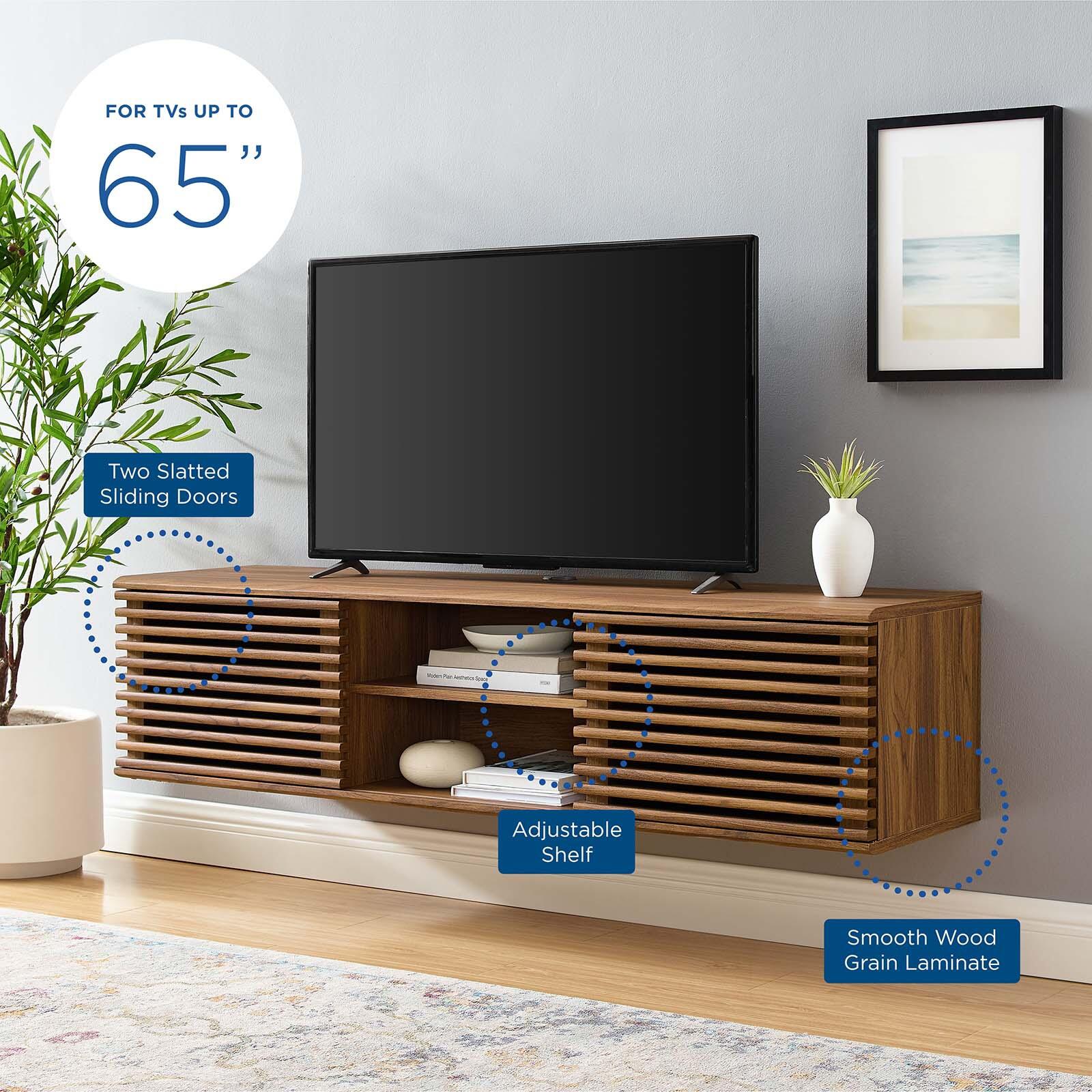 Modway Render Wall-Mount TV Stand for TVs up to 65", , large