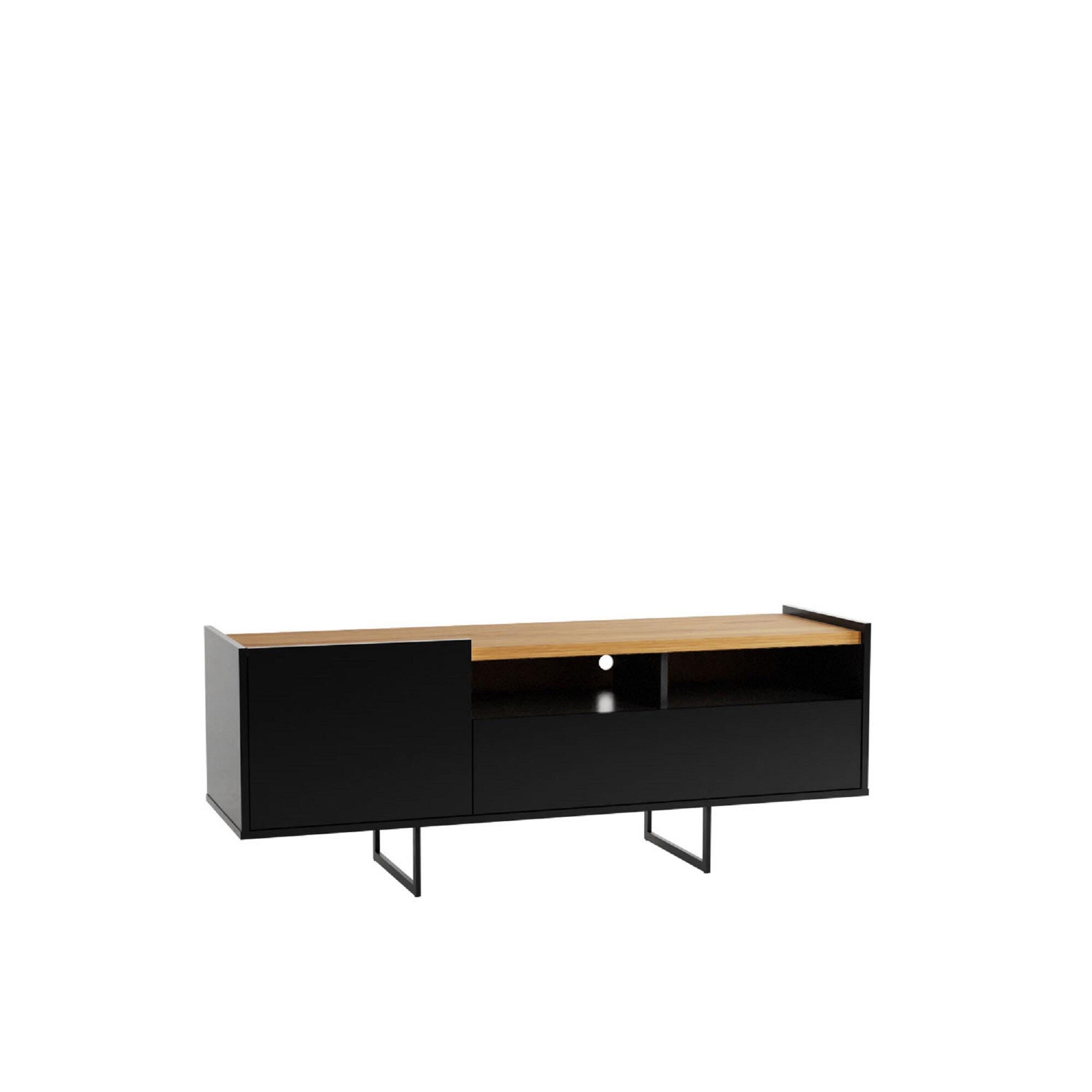 Manhattan Comfort Winston 53.14" TV Stand with 4 Shelves, Black/Cinnamon, large