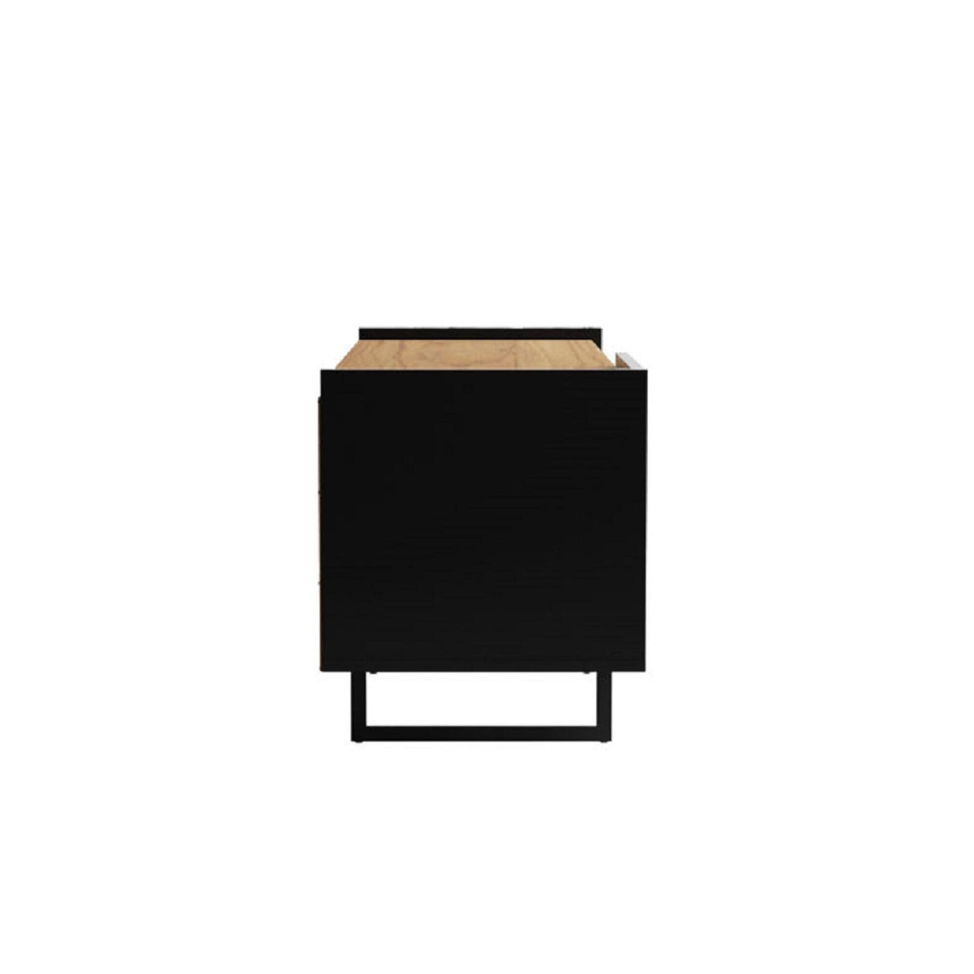 Manhattan Comfort Winston 53.14" TV Stand with 4 Shelves, Black/Cinnamon, large