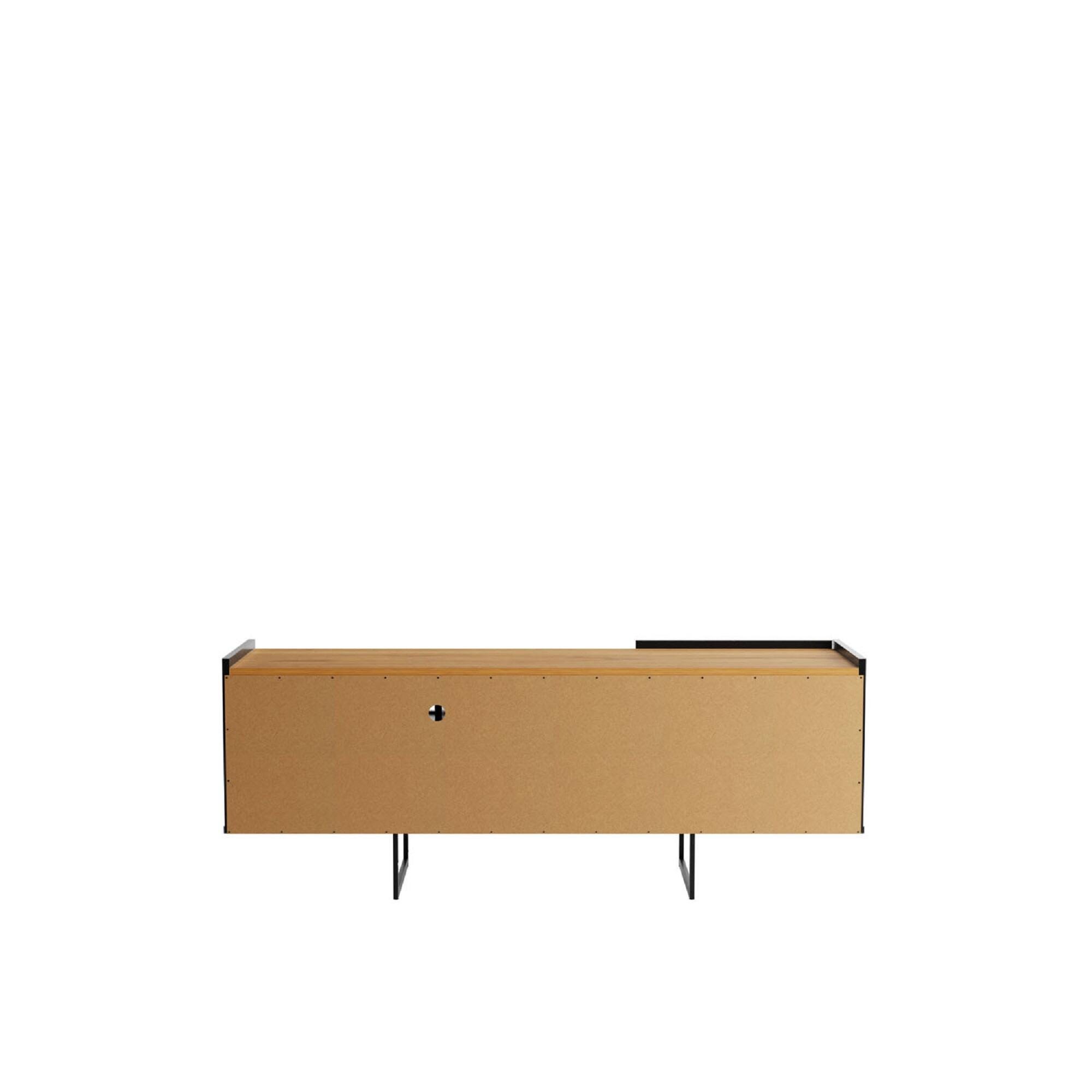 Manhattan Comfort Winston 53.14" TV Stand with 4 Shelves, Black/Cinnamon, large